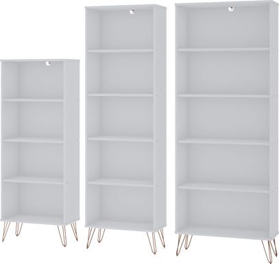 Arzano White 3 Pc Bookcase