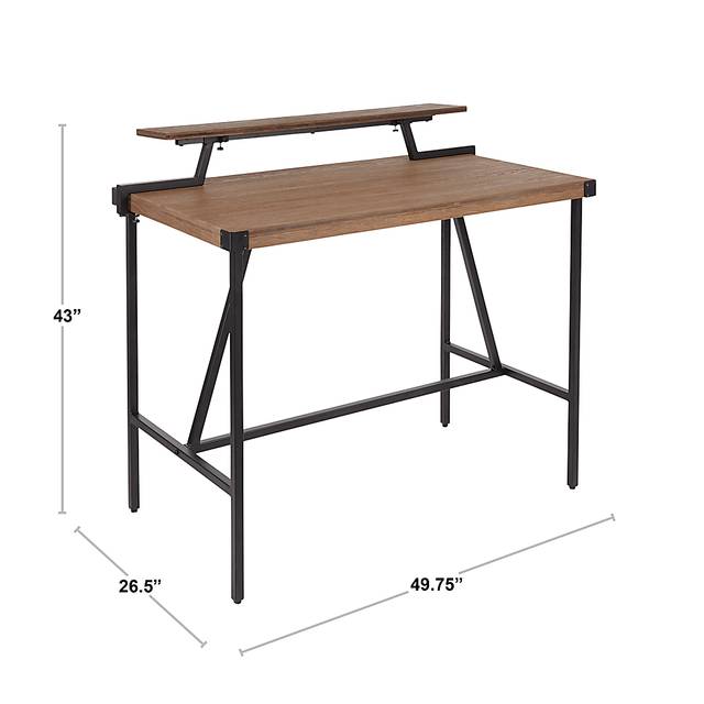 Asaff Antique Brown Standing Desk - Thumbnail - Image 10