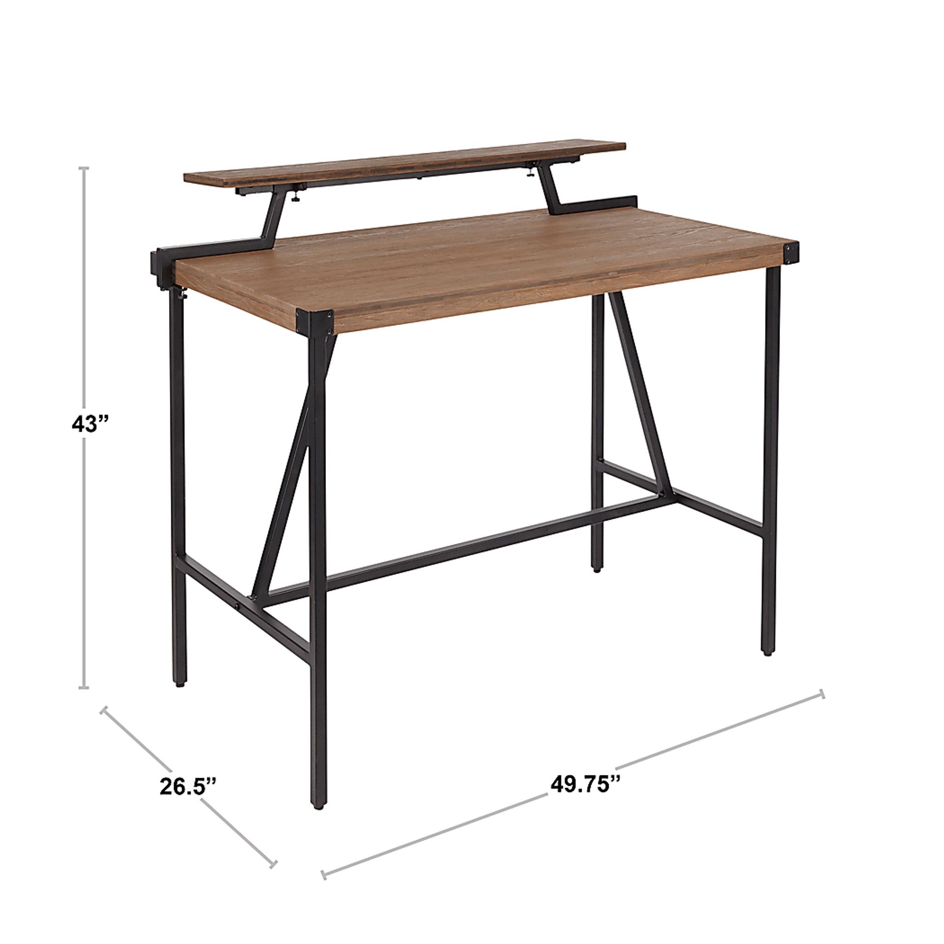 Asaff Antique Brown Standing Desk - Image 10