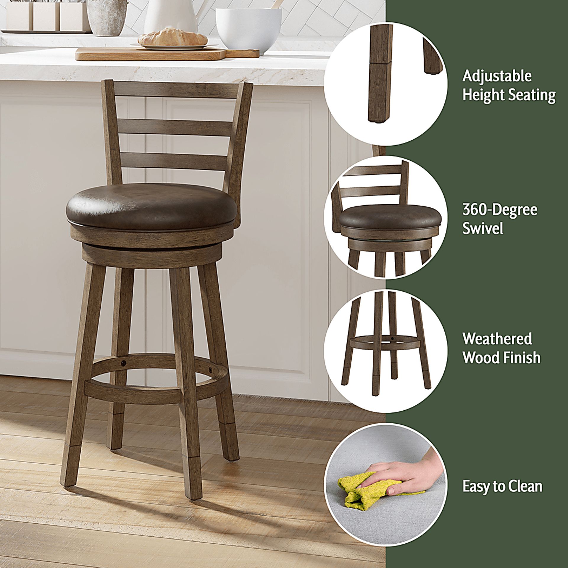 Aschines Brown Barstool - Image 25