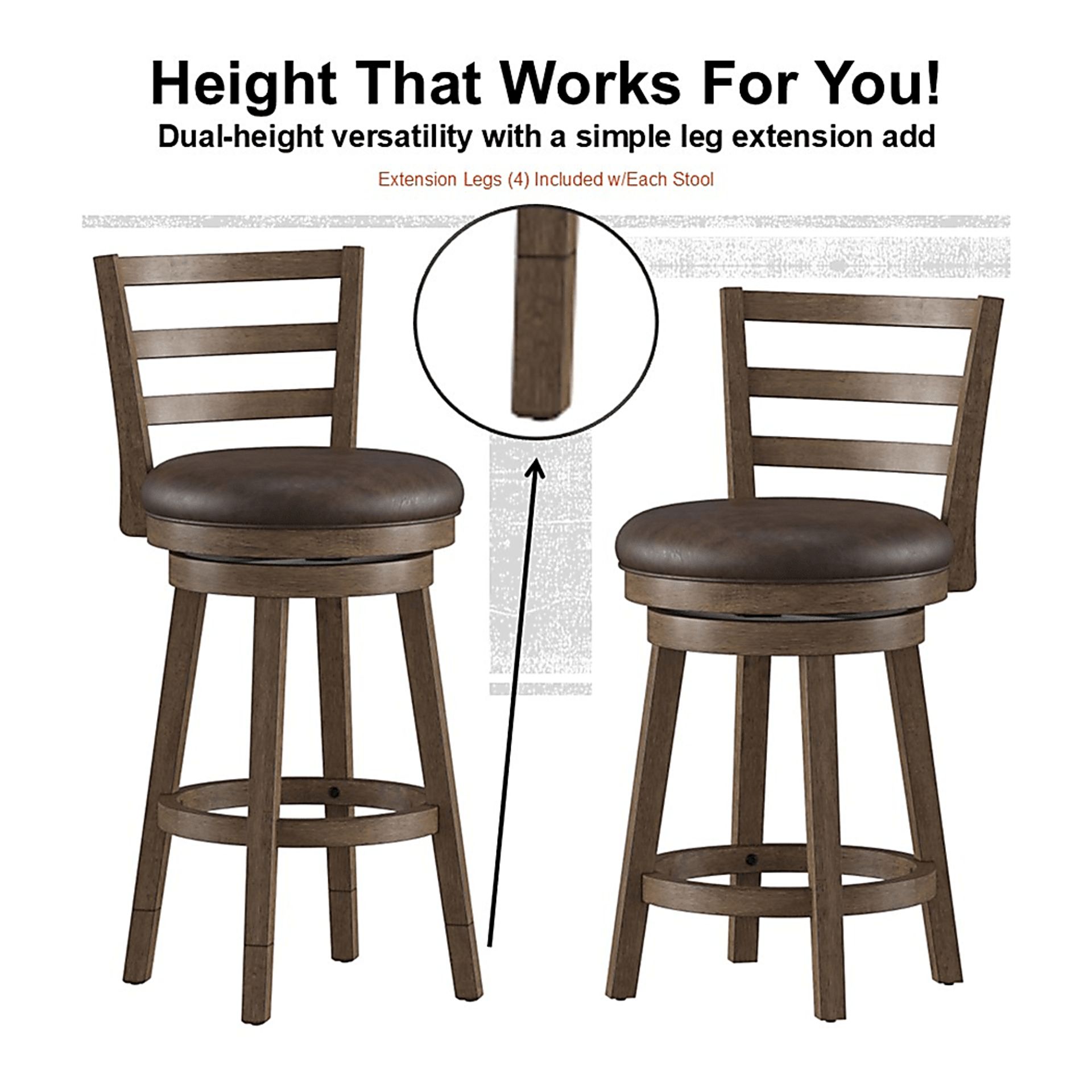 Aschines Brown Barstool - Image 26