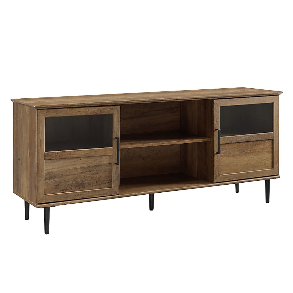 Ascot Circle Brown Dark Wood Console | Rooms to Go