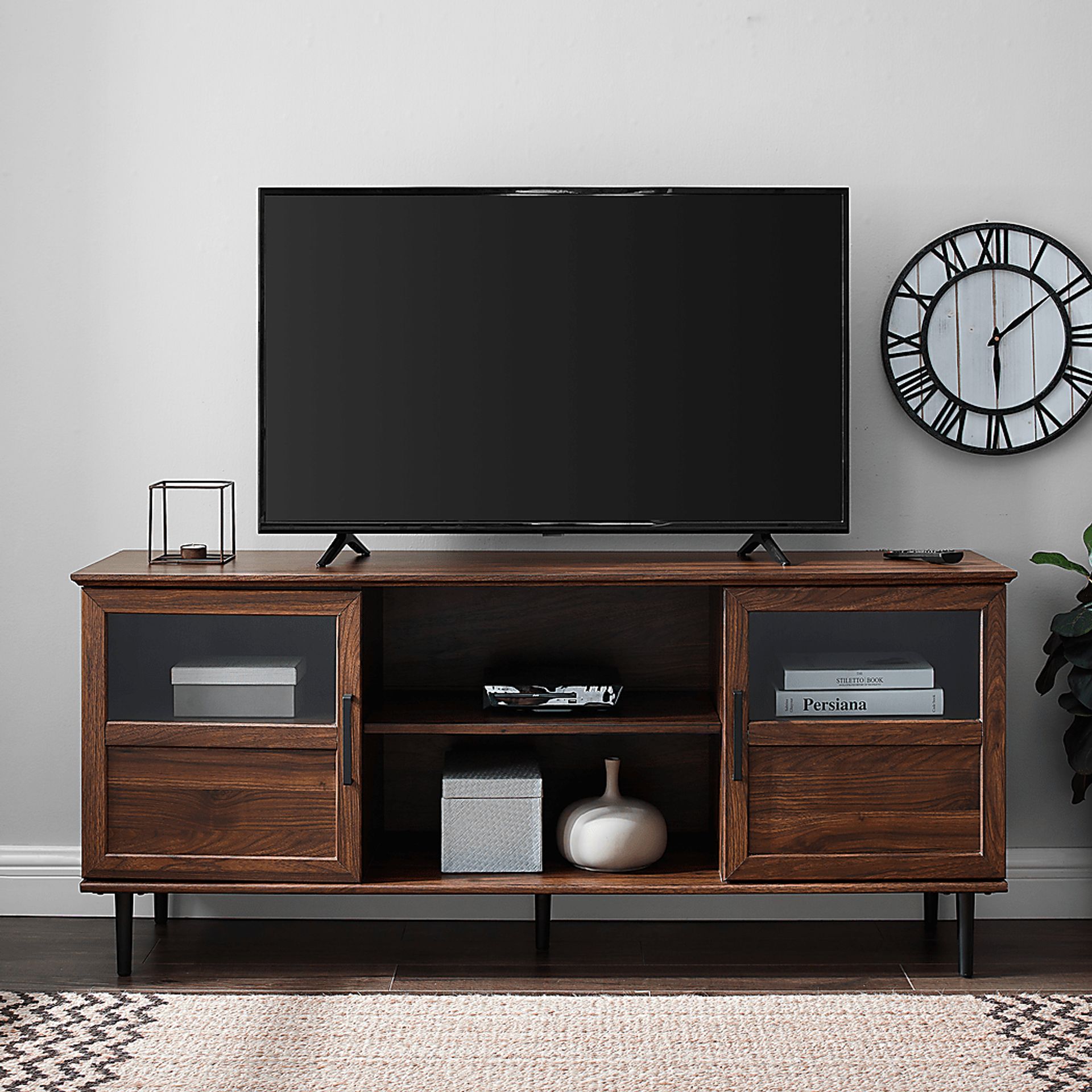 Ascot Circle Dark Brown 58" Console - Image 4