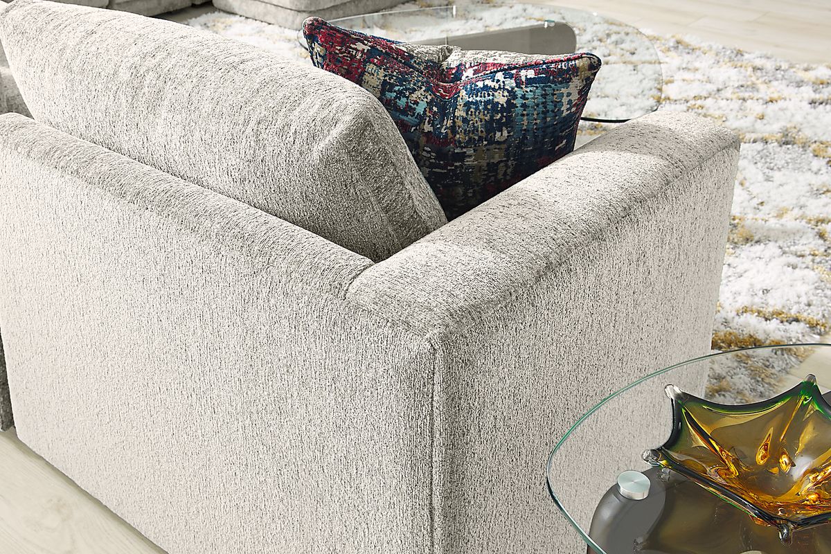 Drew & Jonathan Modularfour Ash Beige,Gray Chenille Fabric 6pc