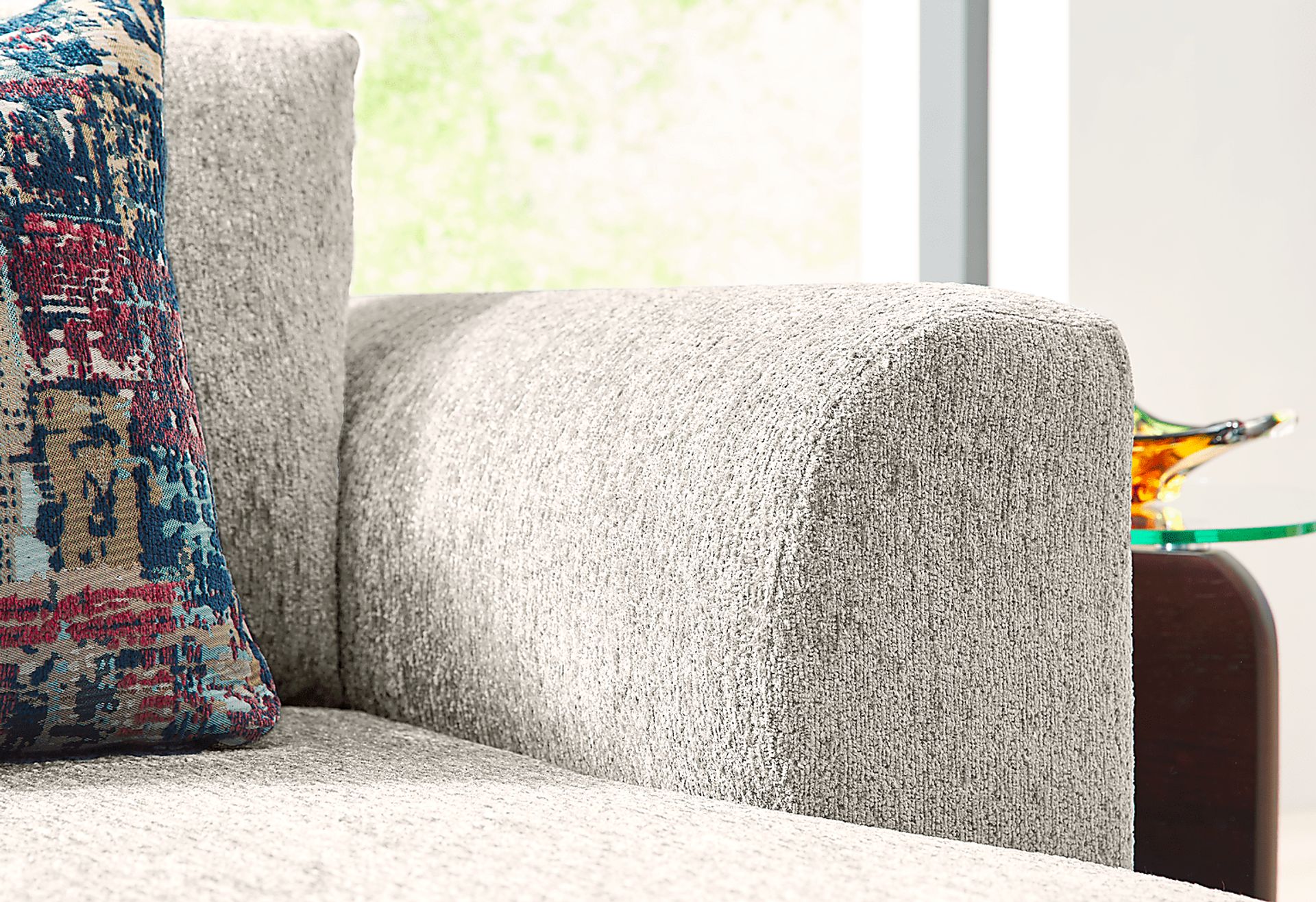 Drew & Jonathan Modularfour Ash Beige,Gray Chenille Fabric Drew & Jonathan Modularfour Ash Beige,Gray Chenille Fabric