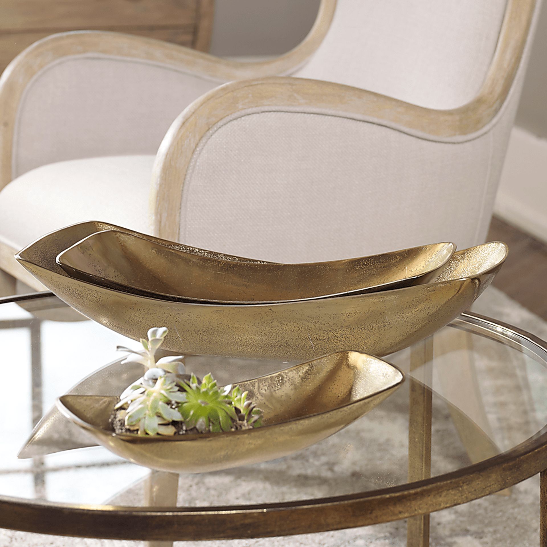 Ashara Brass Bowl, Set of 3 - Image 2