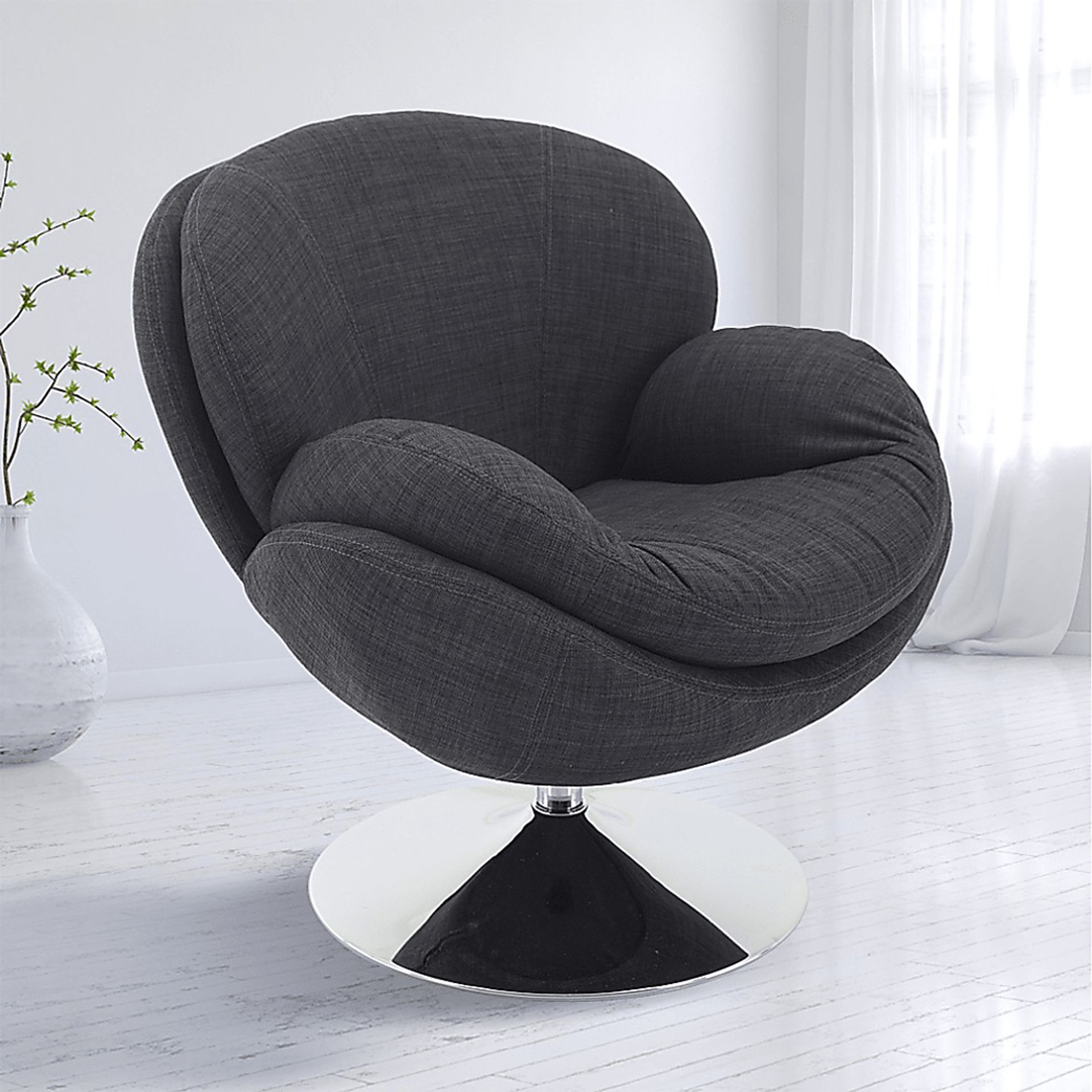 Ashbrook Black Accent Swivel Chair - Image 2