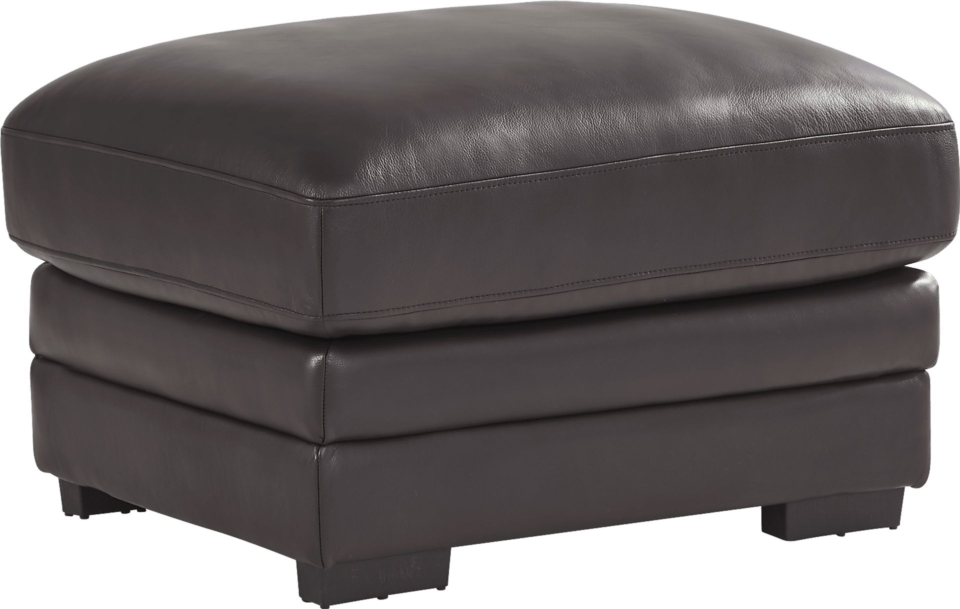 Ashbury Place Brown Leather Ottoman - Image 2