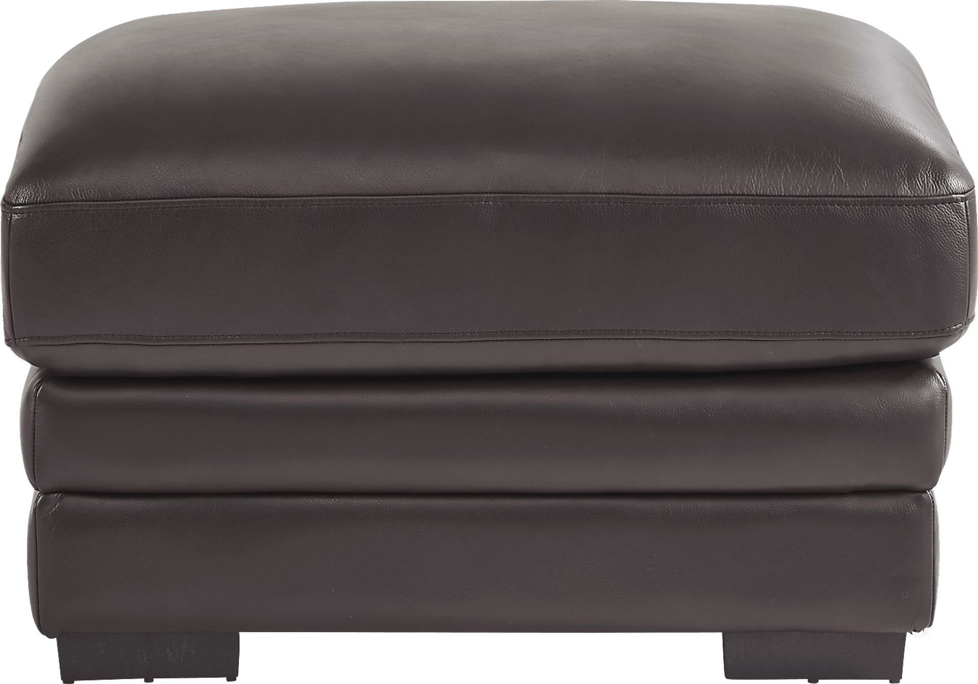 Ashbury Place Brown Leather Ottoman - Image 1