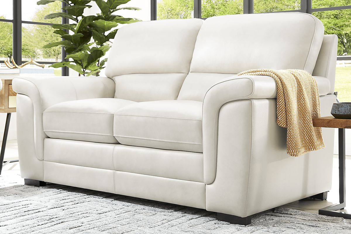 Ashbury Place 2 Pc Stone Beige Leather Living Room Set With Sofa ...