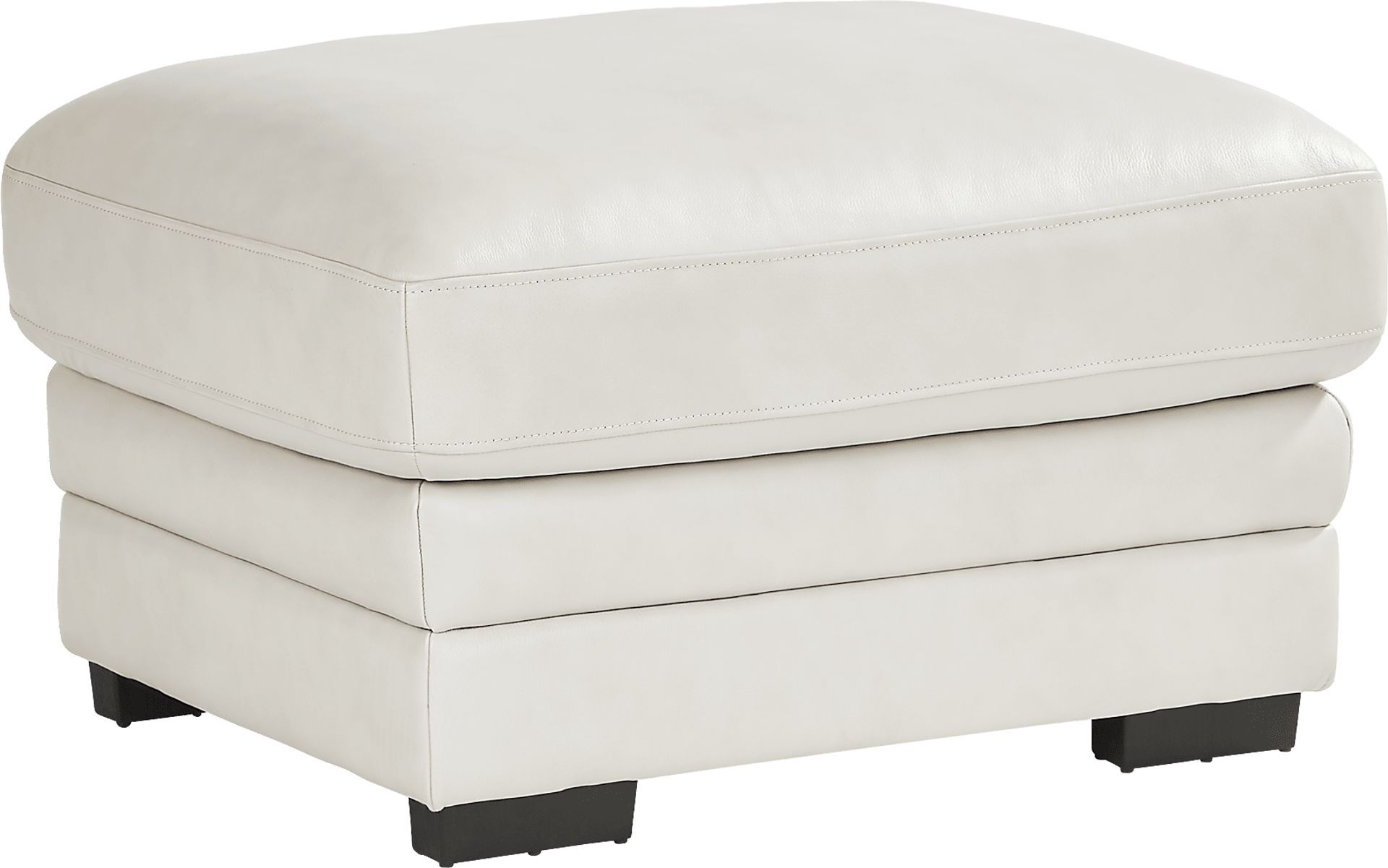 Ashbury Place Stone Leather Ottoman - Image 2
