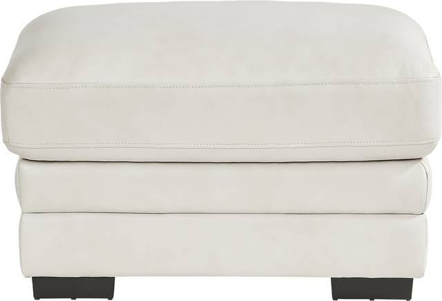 Ashbury Place Stone Leather Ottoman - Thumbnail - Image 1