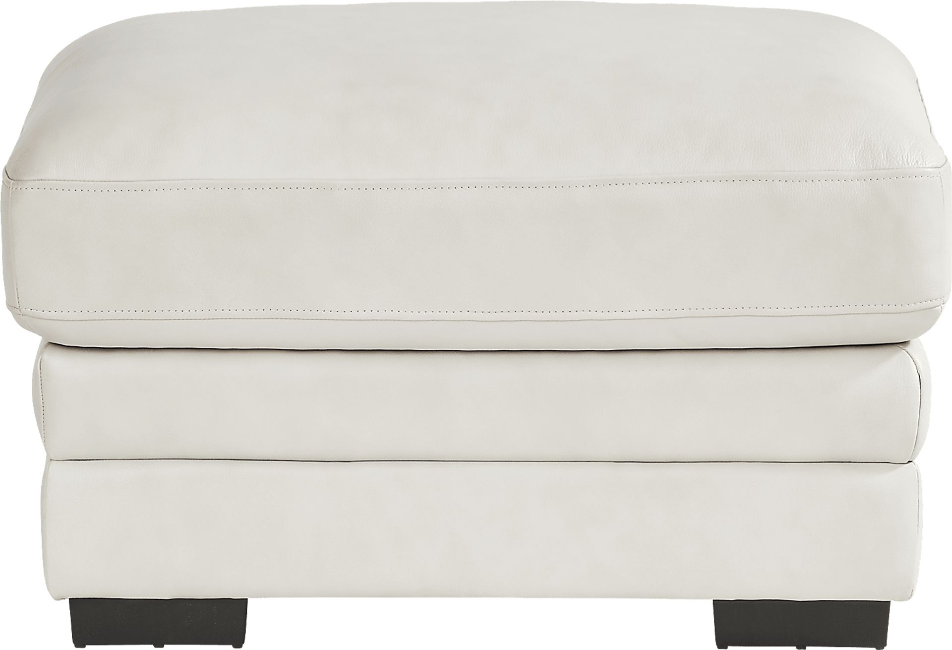 Ashbury Place Stone Leather Ottoman - Image 1