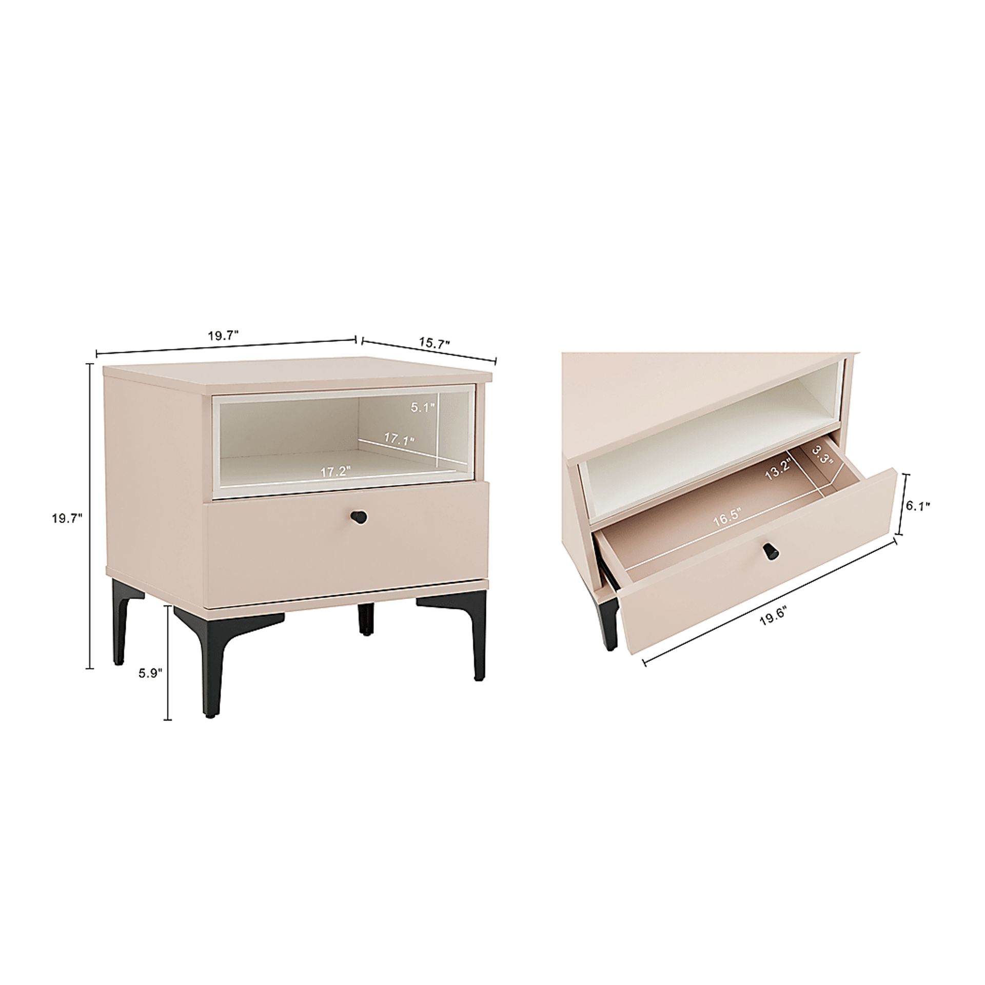 Ashcraft Pink Nightstand - Image 4