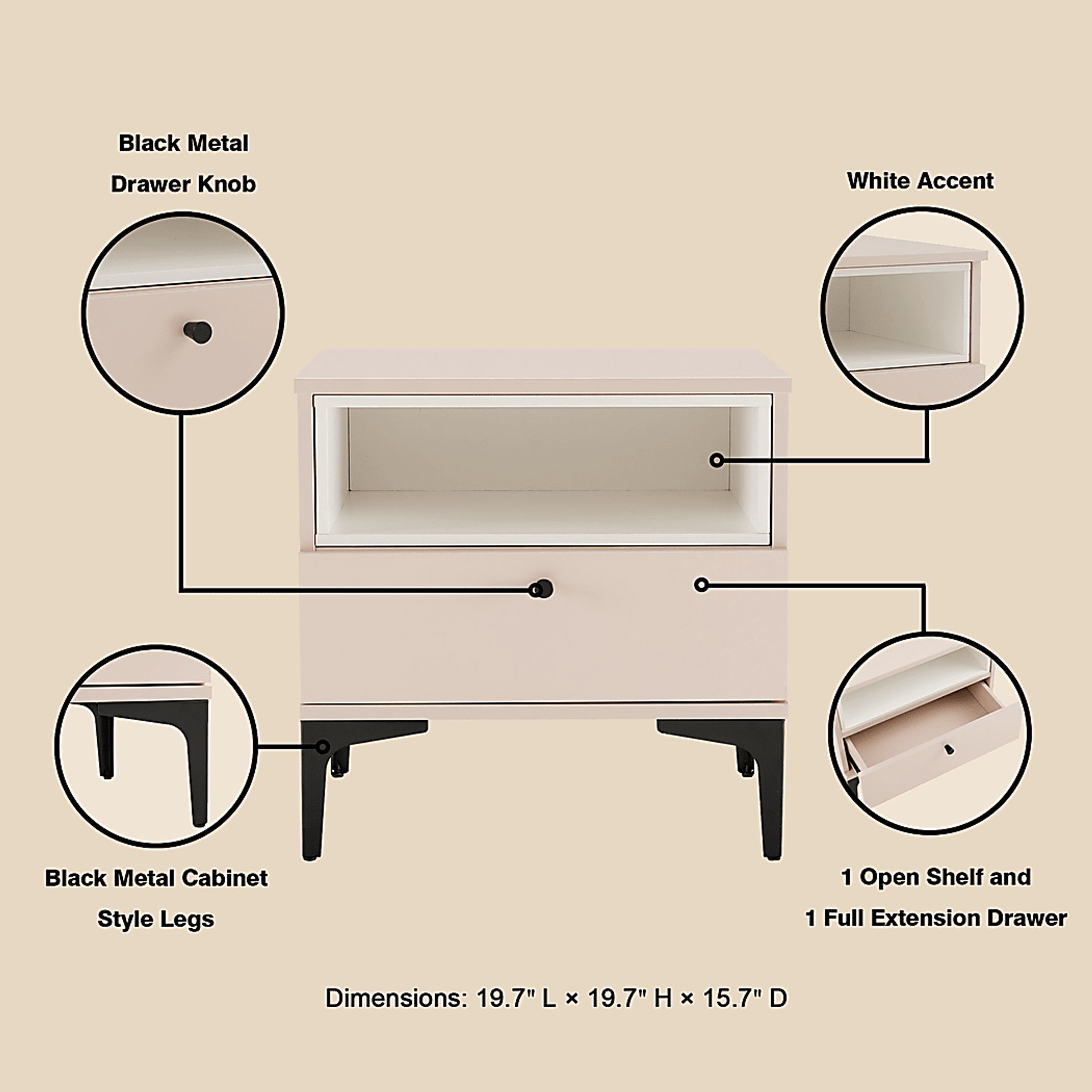 Ashcraft Pink Nightstand - Image 5