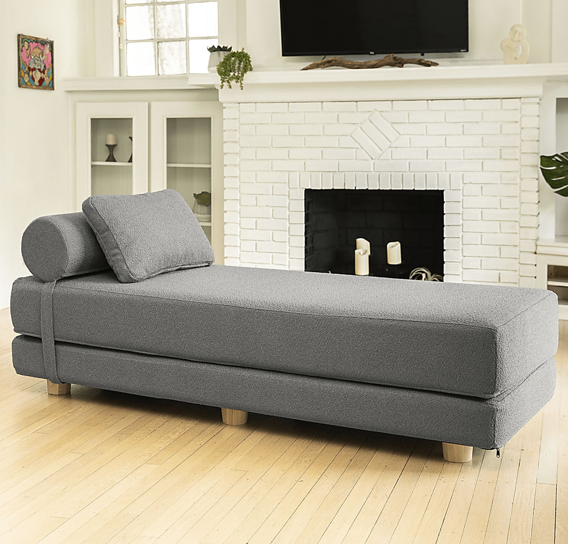 Ashebank Dark Gray Fold-Out Queen Daybed - Image 2