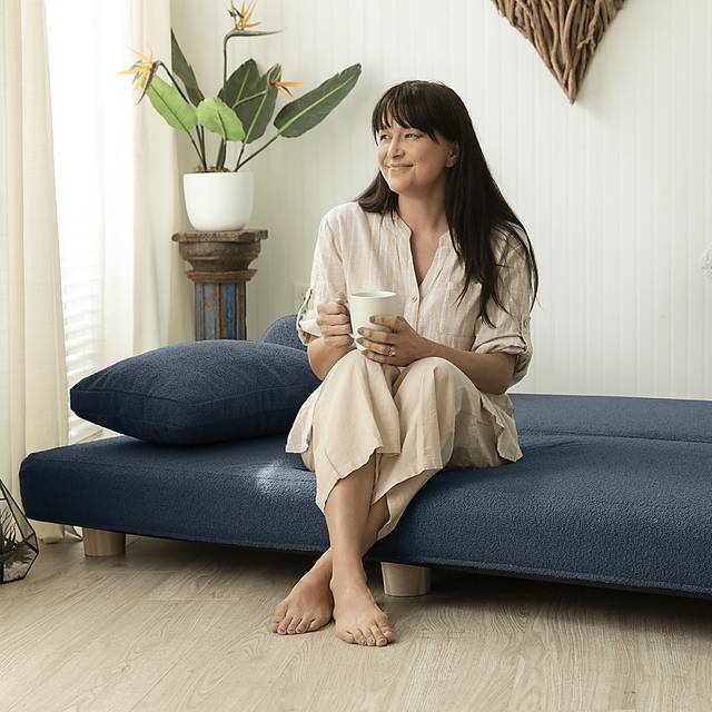 Ashebank Navy Fold-Out Queen Daybed - Thumbnail - Image 4