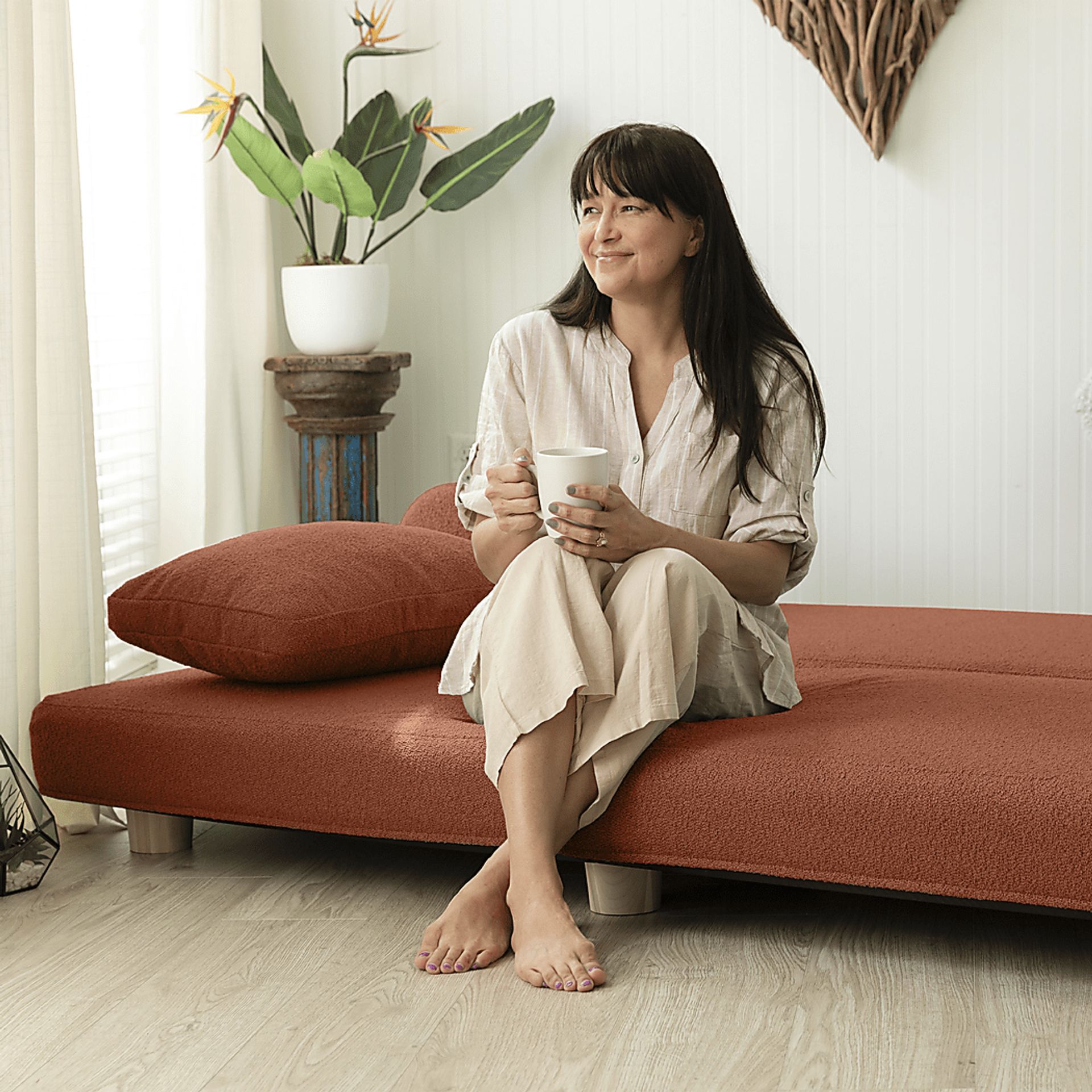 Ashebank Terracotta Fold-Out Queen Daybed - Image 4