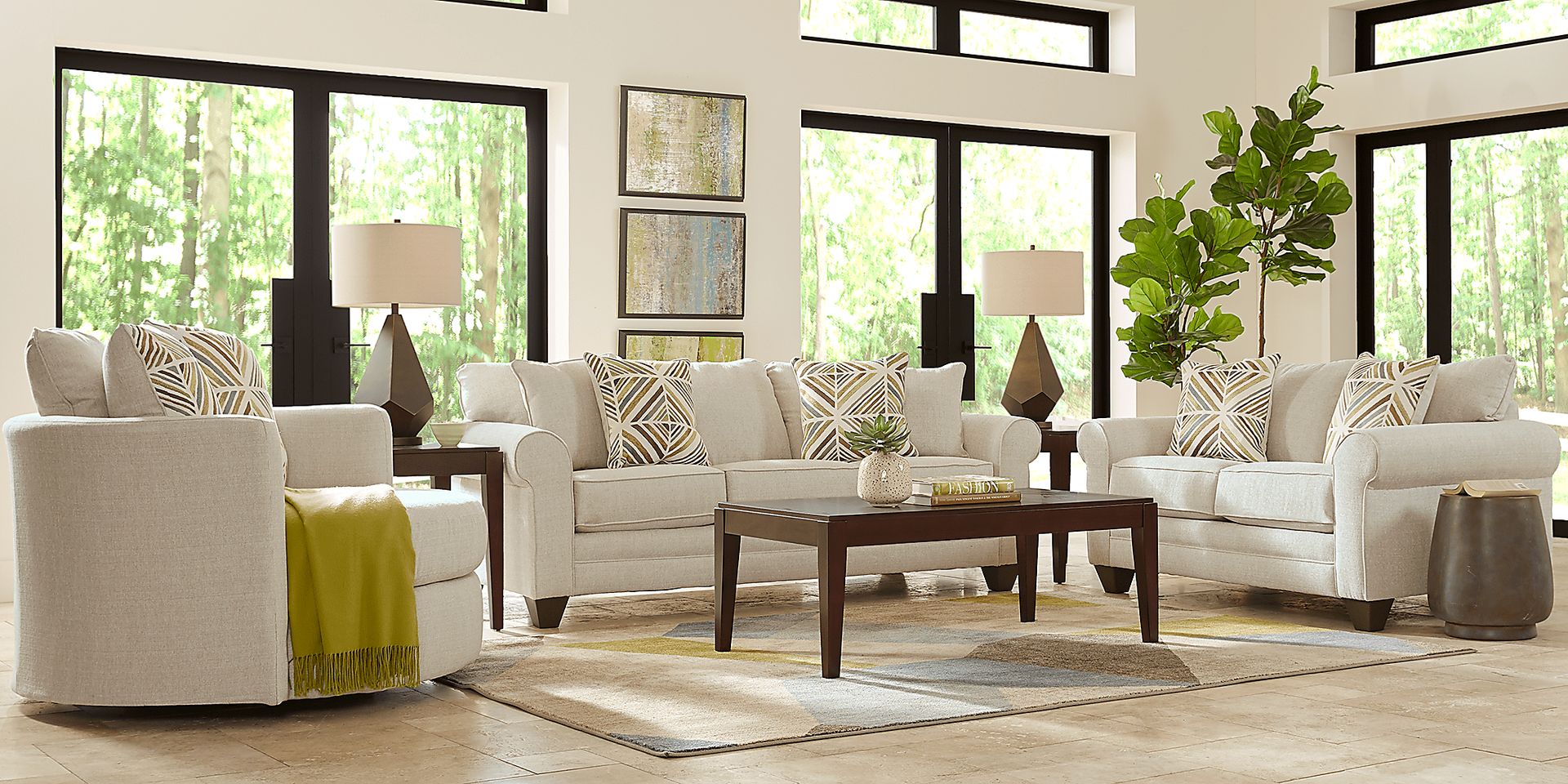 Ashebelle Beige 5 Pc Living Room - Image 1