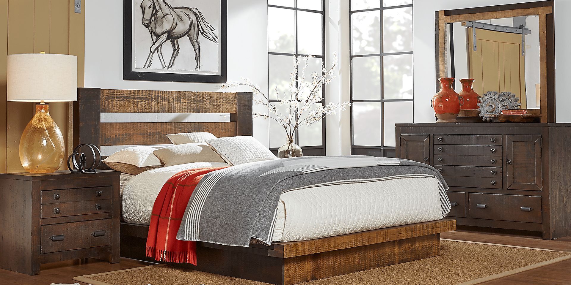 Asher Coffee Brown 7 Pc Queen Bedroom - Image 1