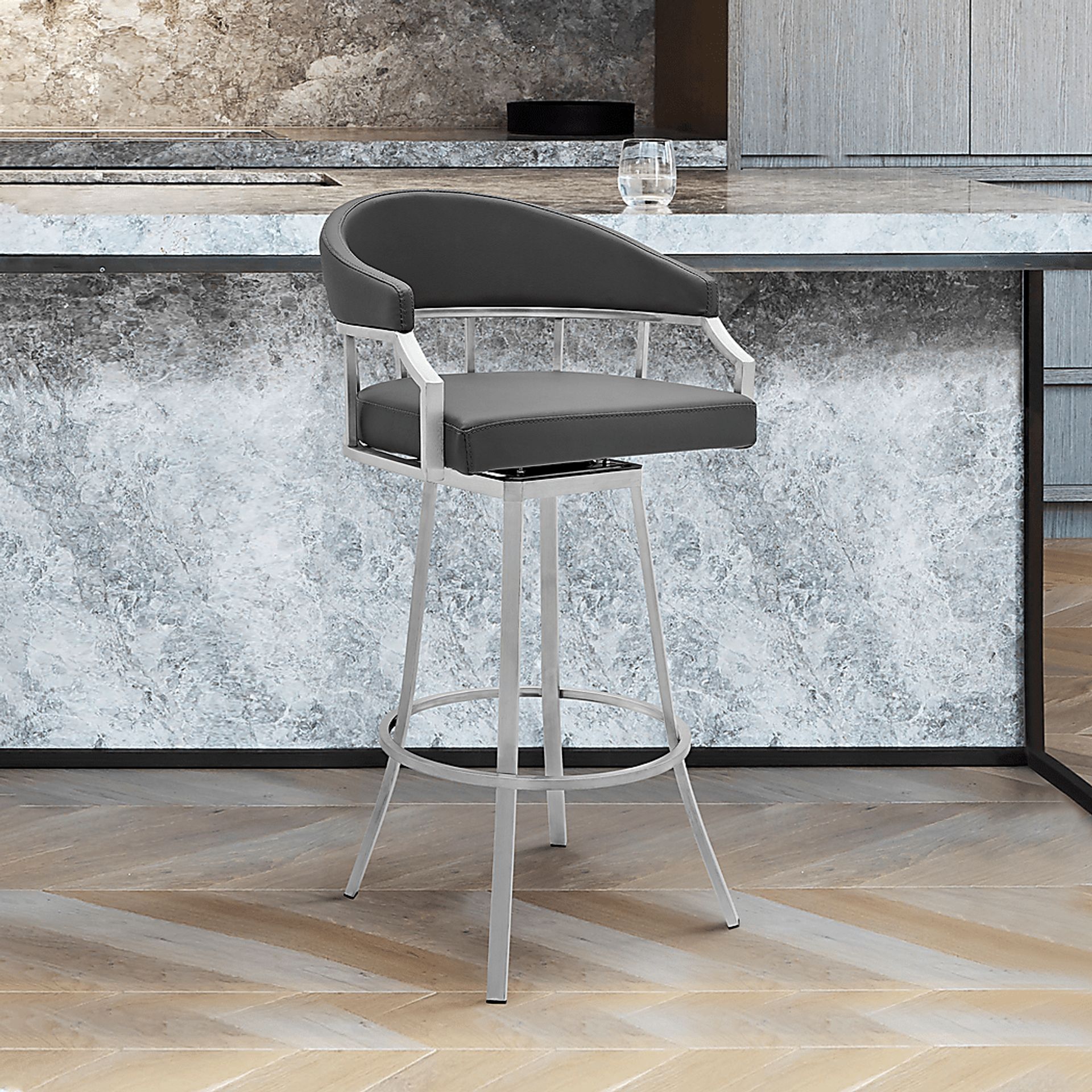 Asherlee Gray Barstool - Image 7
