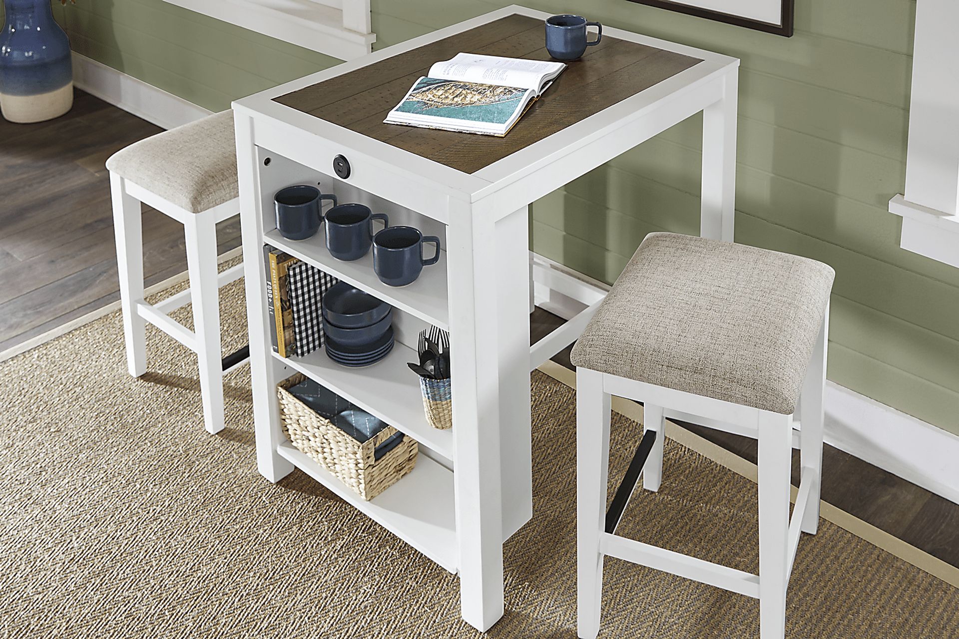 Asheville Heights White 3 Pc Counter Height Dining Room - Image 6