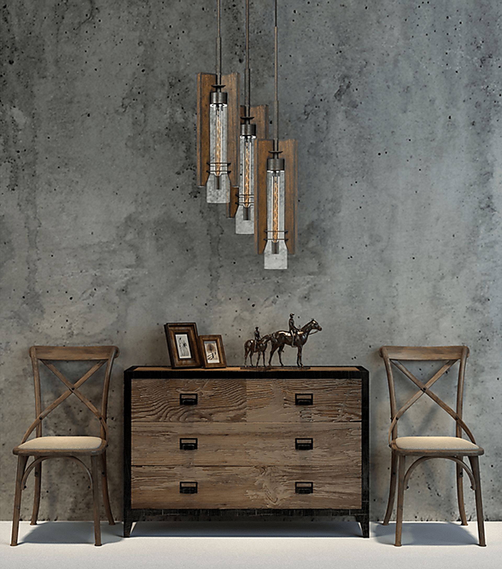 Ashlar Brown 3 Light Chandelier - Image 2