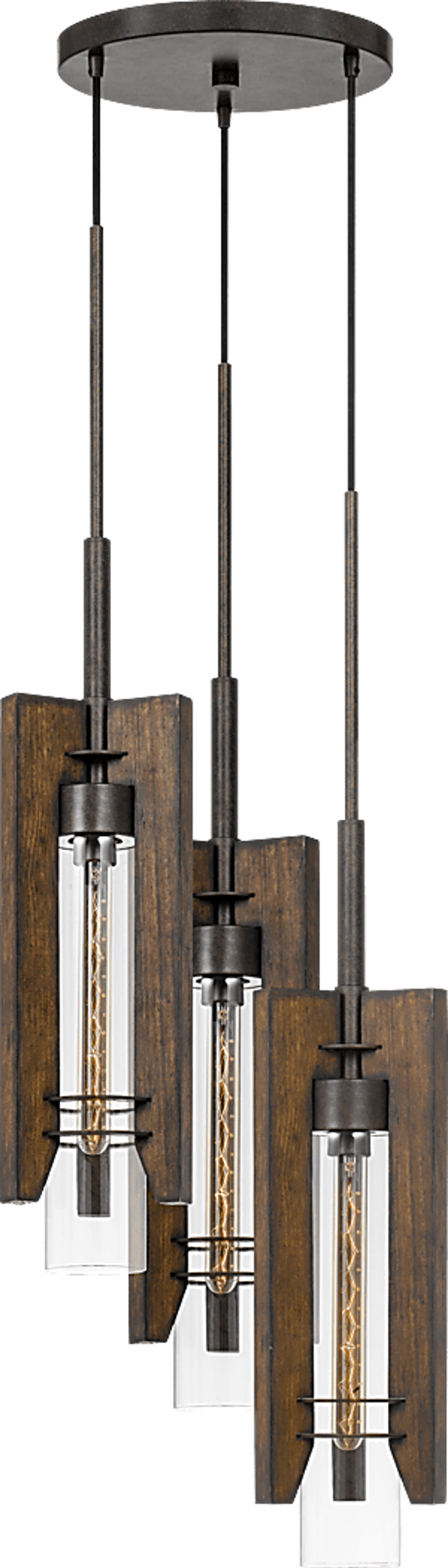 Ashlar Brown 3 Light Chandelier - Image 1
