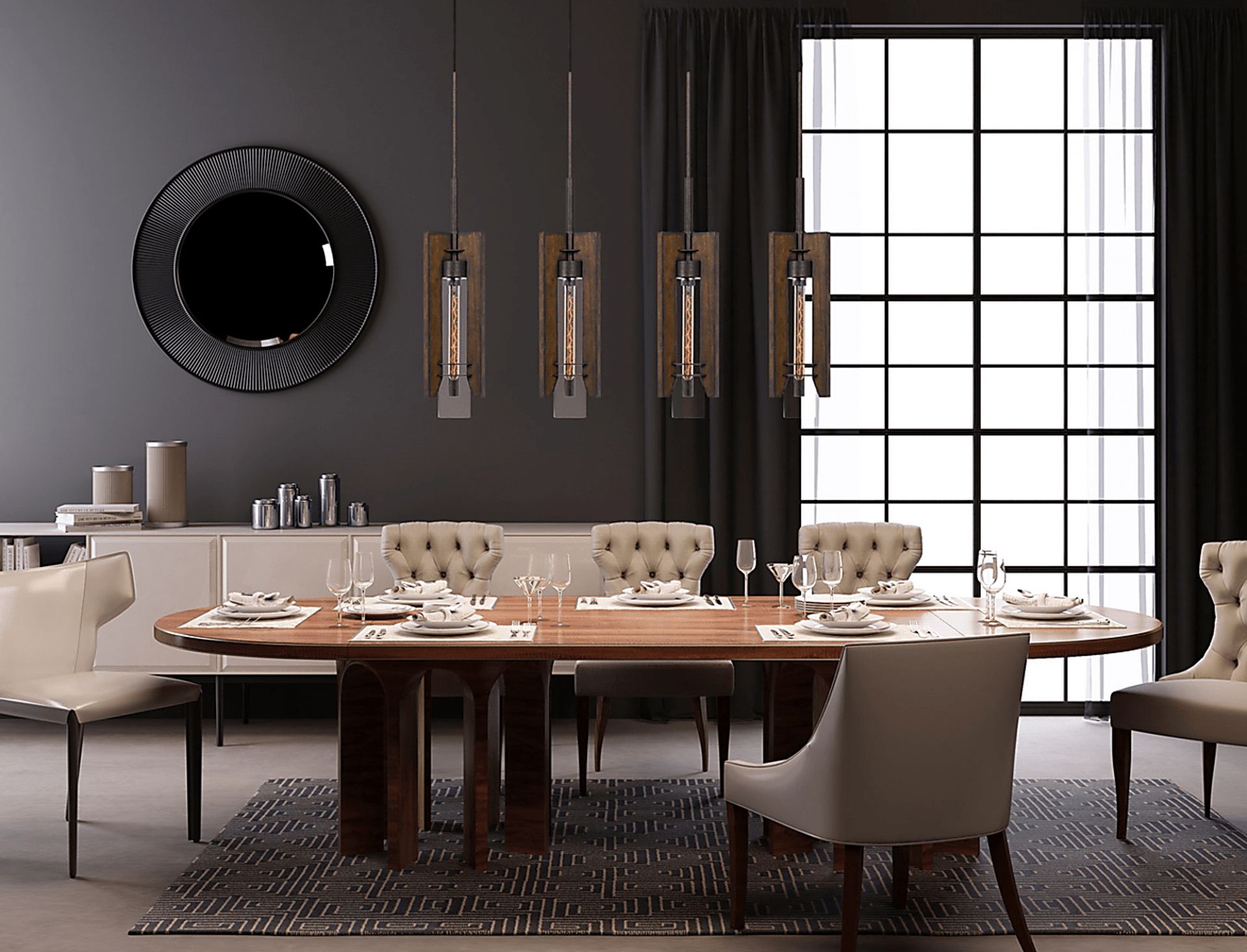 Ashlar Brown 4 Light Chandelier - Image 2