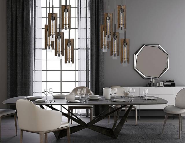 Ashlar Brown 5 Light Chandelier - Thumbnail - Image 2