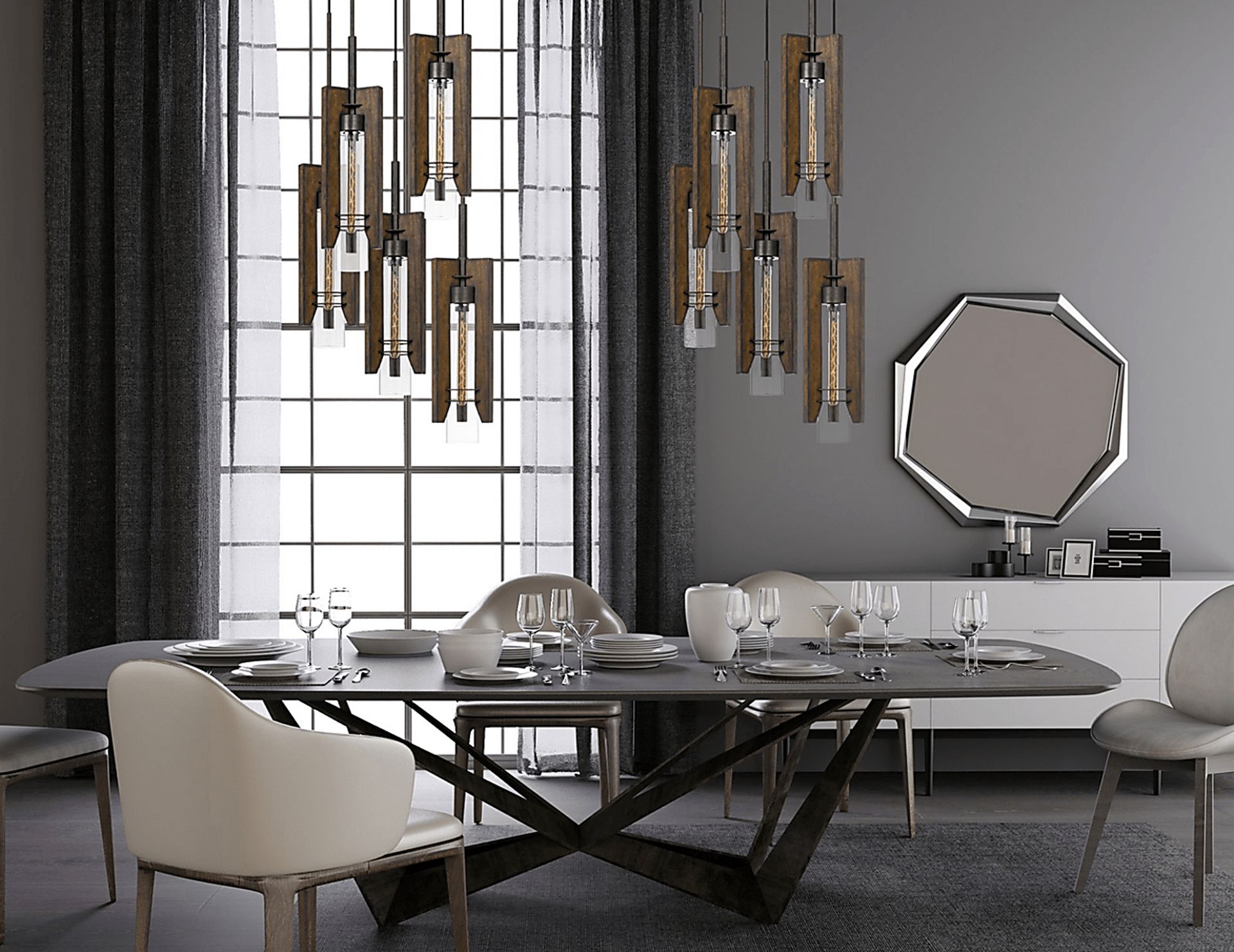 Ashlar Brown 5 Light Chandelier - Image 2