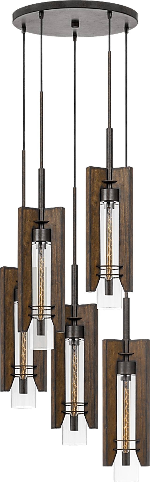 Ashlar Brown 5 Light Chandelier - Thumbnail - Image 1