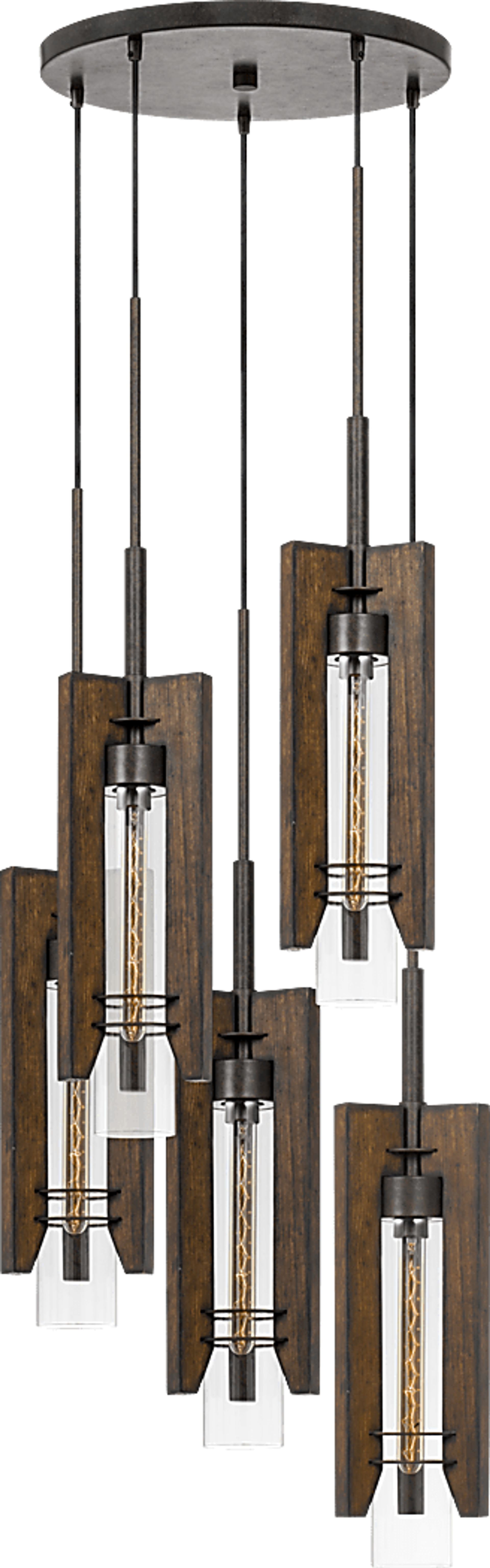 Ashlar Brown 5 Light Chandelier - Image 1