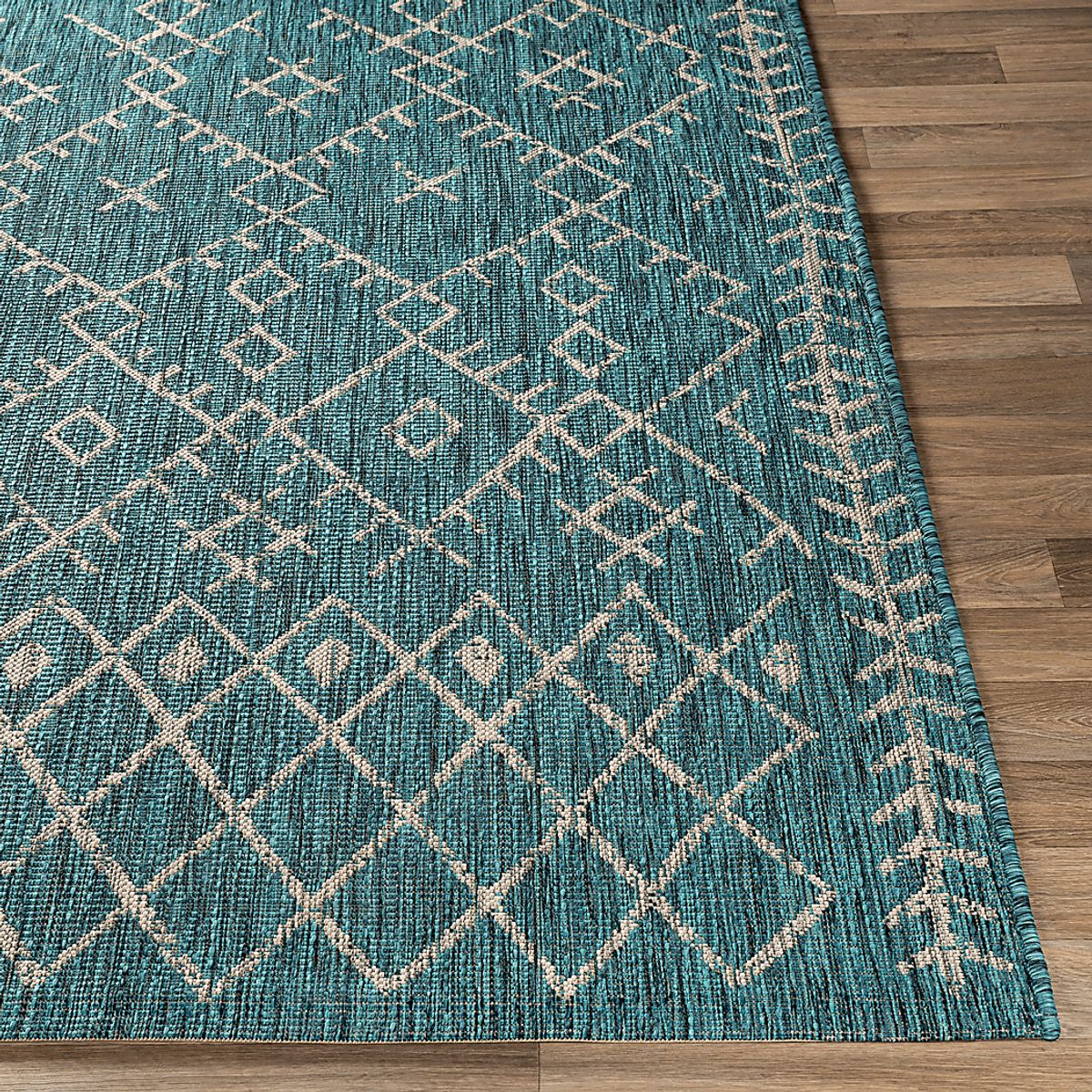 Ashlyn Teal Blue,Green Outdoor Rug | Rooms to Go