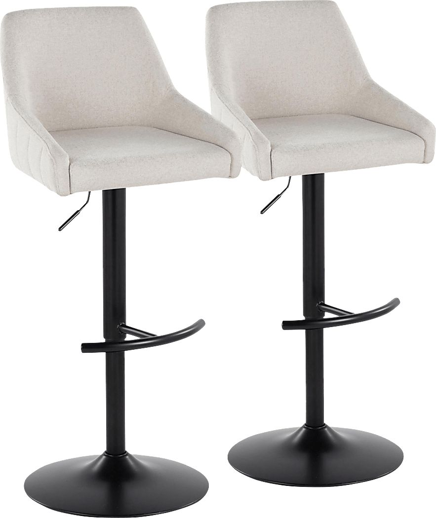 Ashlynd II Cream Adjustable Swivel Barstool, Set of 2