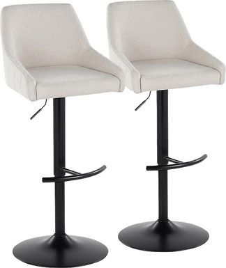 Ashlynd II Cream Adjustable Swivel Barstool, Set of 2