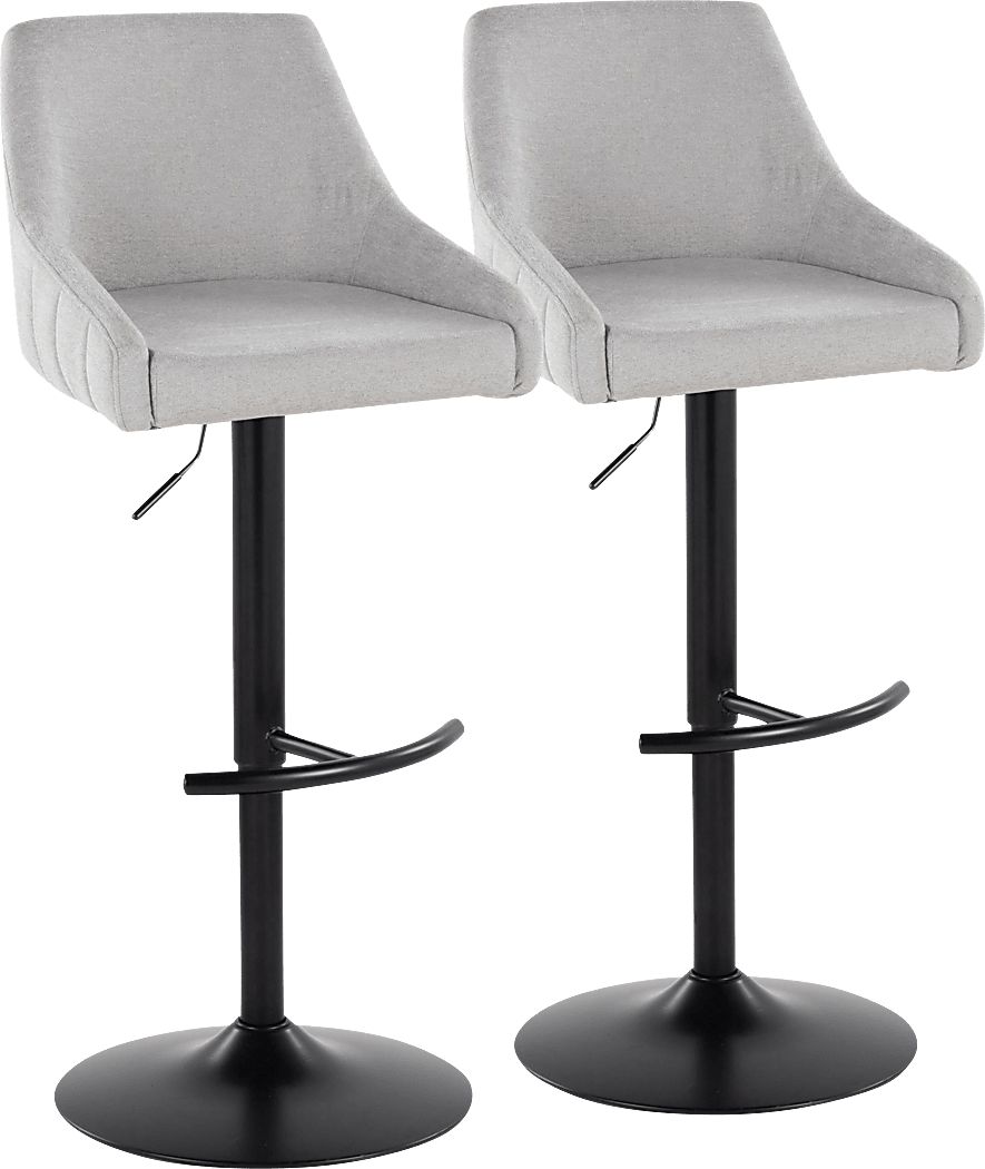 Ashlynd II Gray Adjustable Swivel Barstool, Set of 2