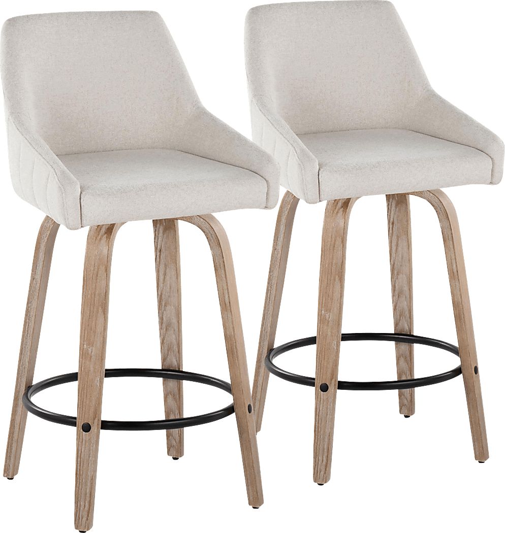 Ashlynd III Cream Swivel Counter Height Stool, Set of 2
