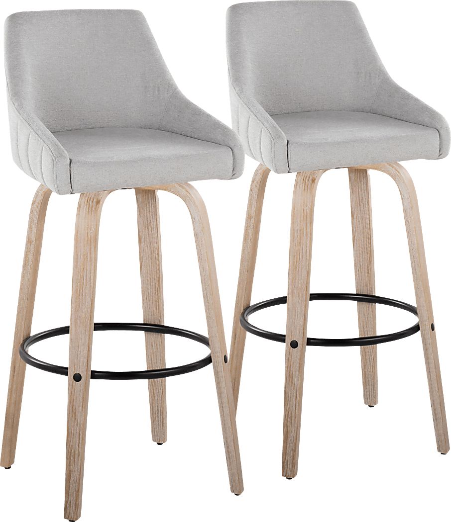 Ashlynd IV Gray Swivel Barstool, Set of 2