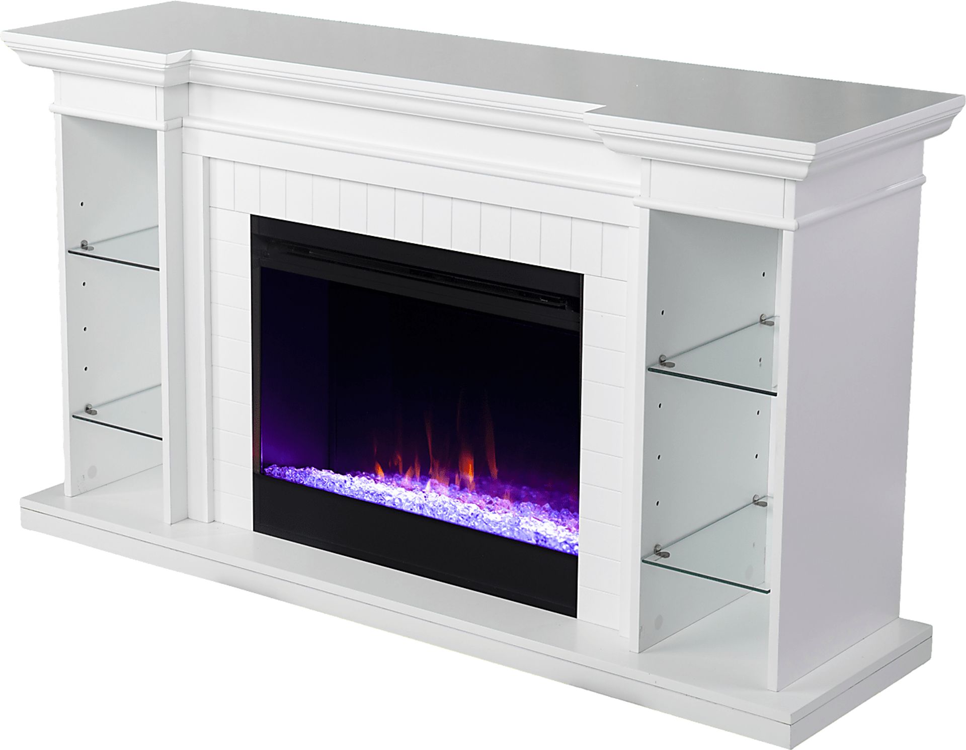 Ashprington I White 55 in. Console, With Color Changing Electric Fireplace - Image 1