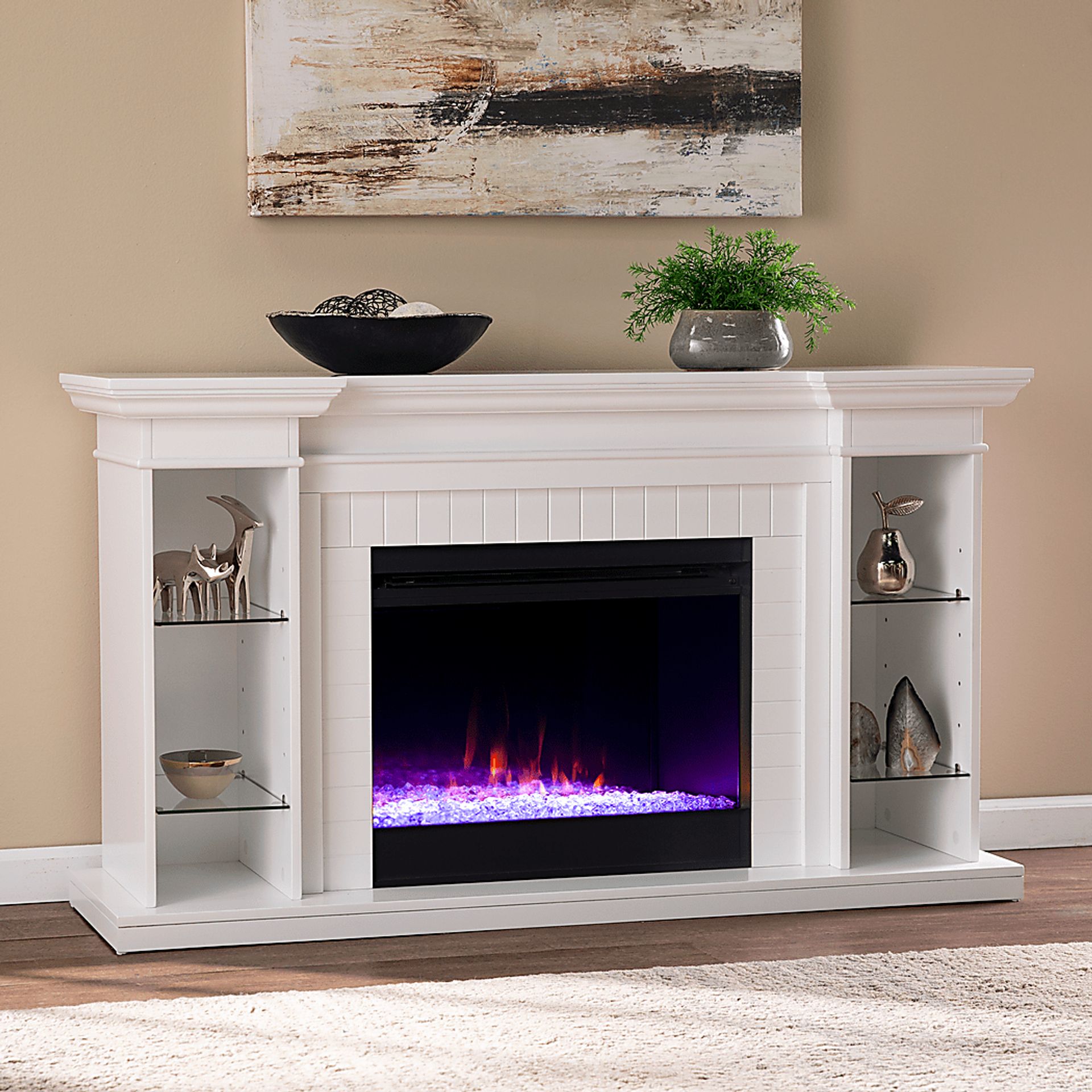 Ashprington I White 55 in. Console, With Color Changing Electric Fireplace - Image 2