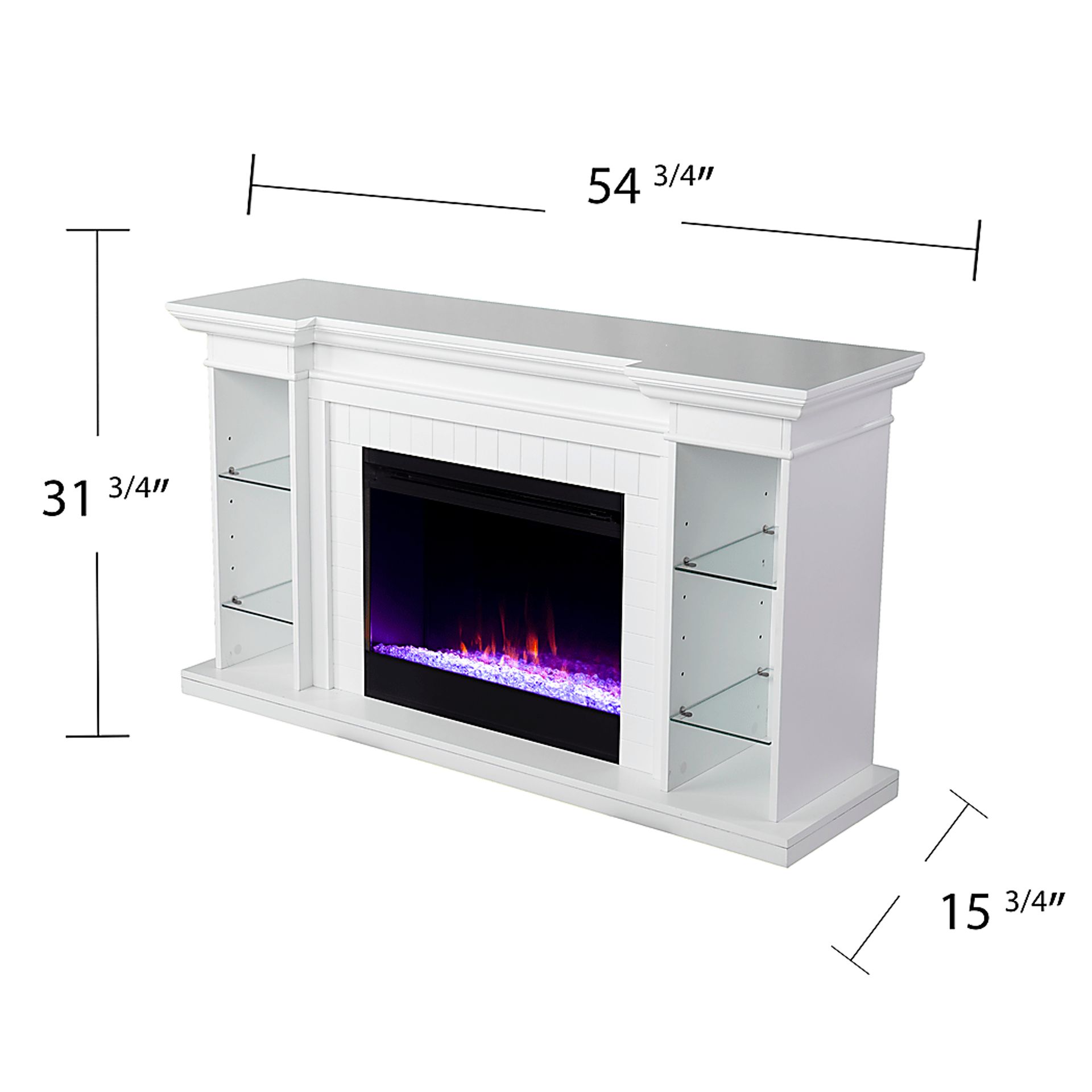 Ashprington I White 55 in. Console, With Color Changing Electric Fireplace - Image 3