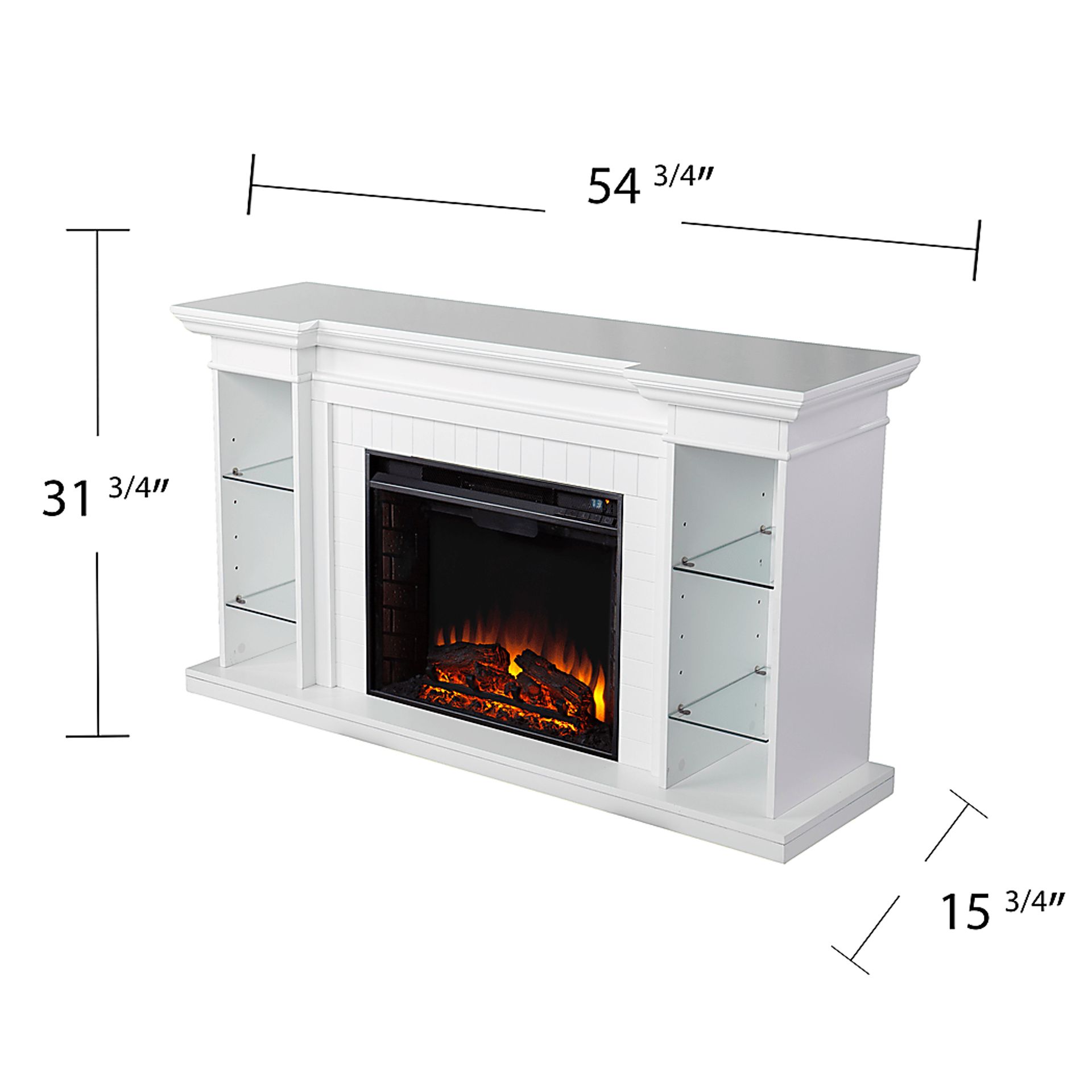 Ashprington II White 55 in. Console With Electric Log Fireplace - Image 7