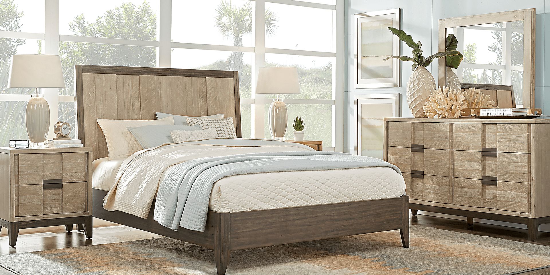 Ashtola Bisque 6 Pc Queen Panel Bedroom - Image 1