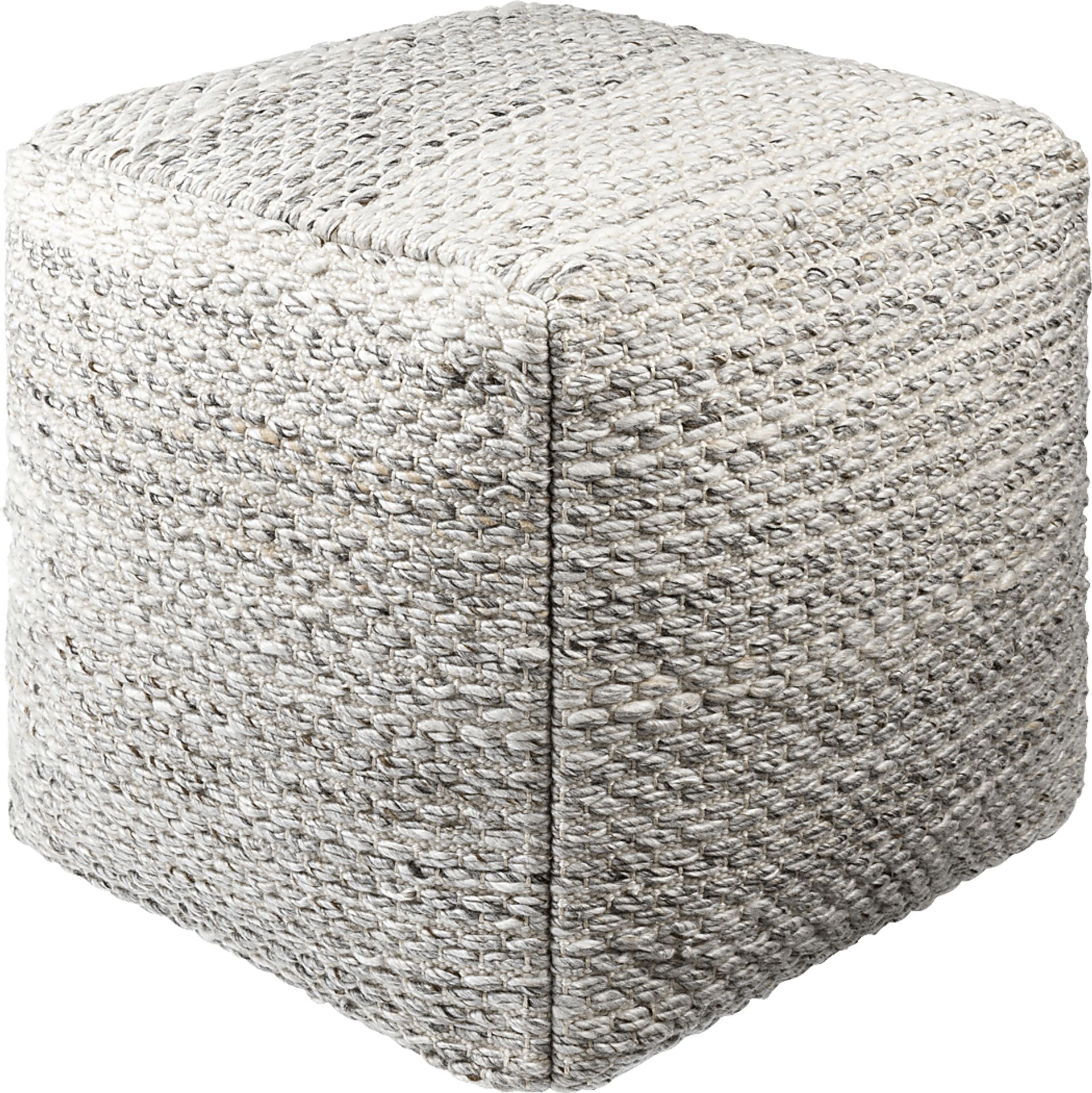 Asla Gray Pouf - Image 1