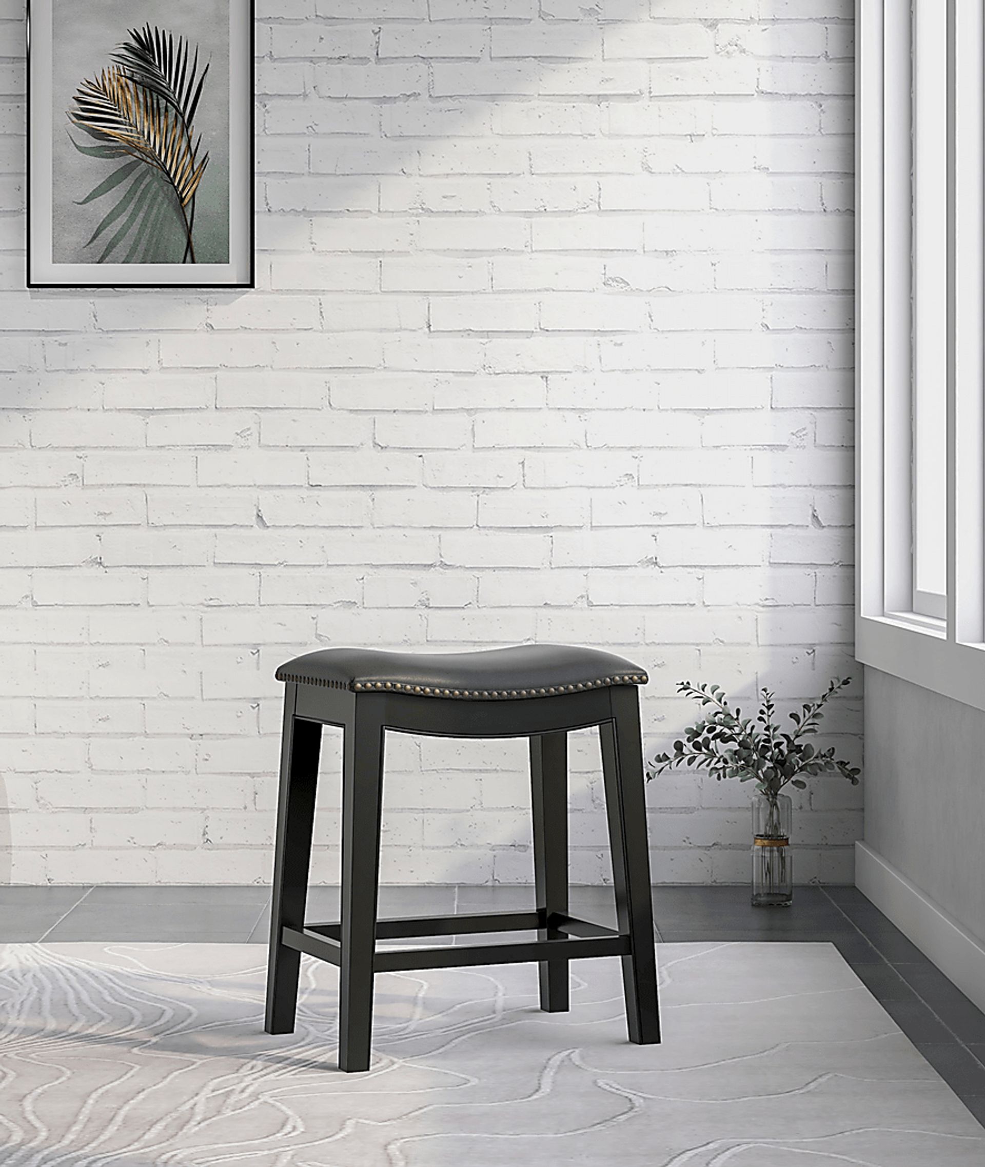 Aspasia Black Counter Height Stool, Set of 2 - Image 4