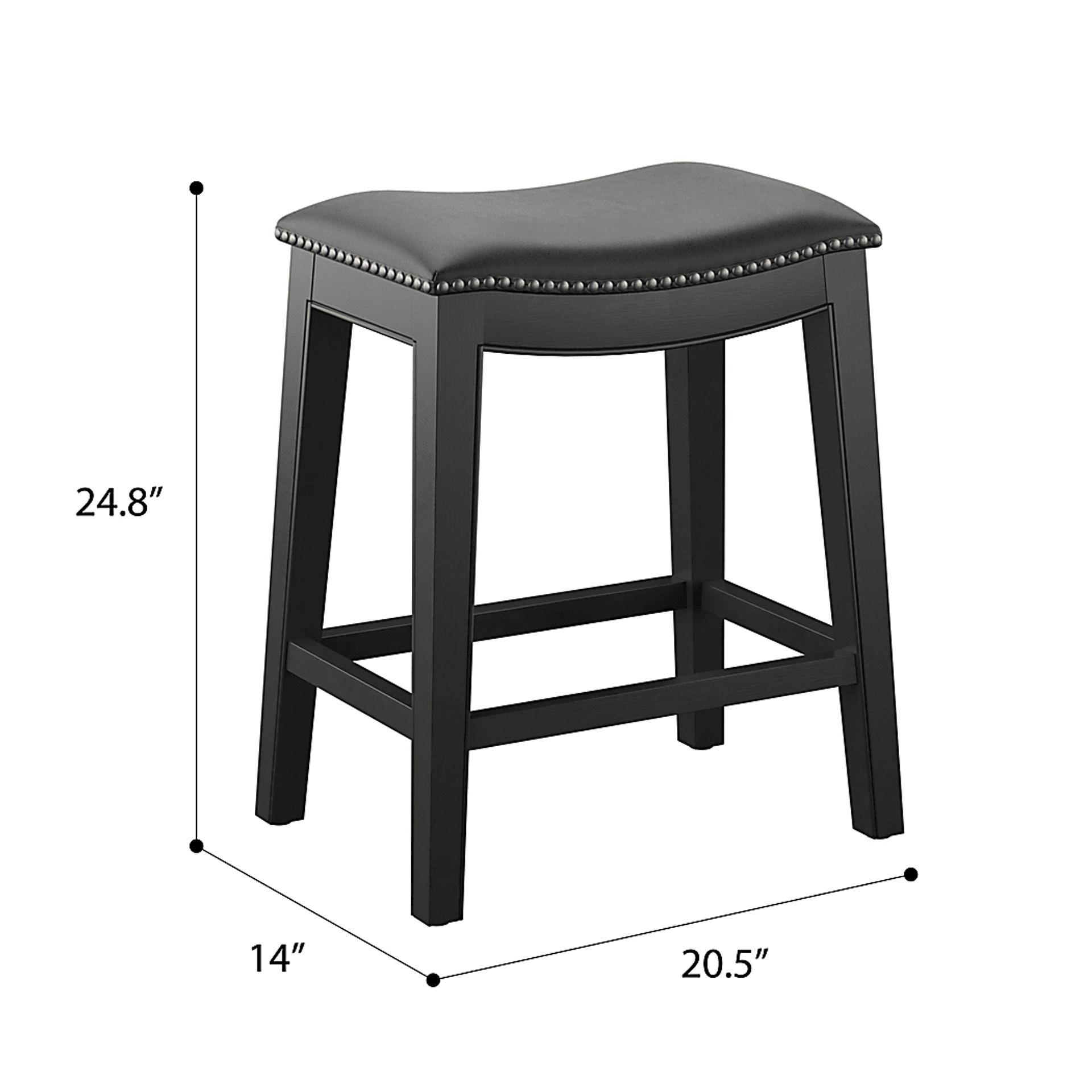 Aspasia Black Counter Height Stool, Set of 2 - Image 5