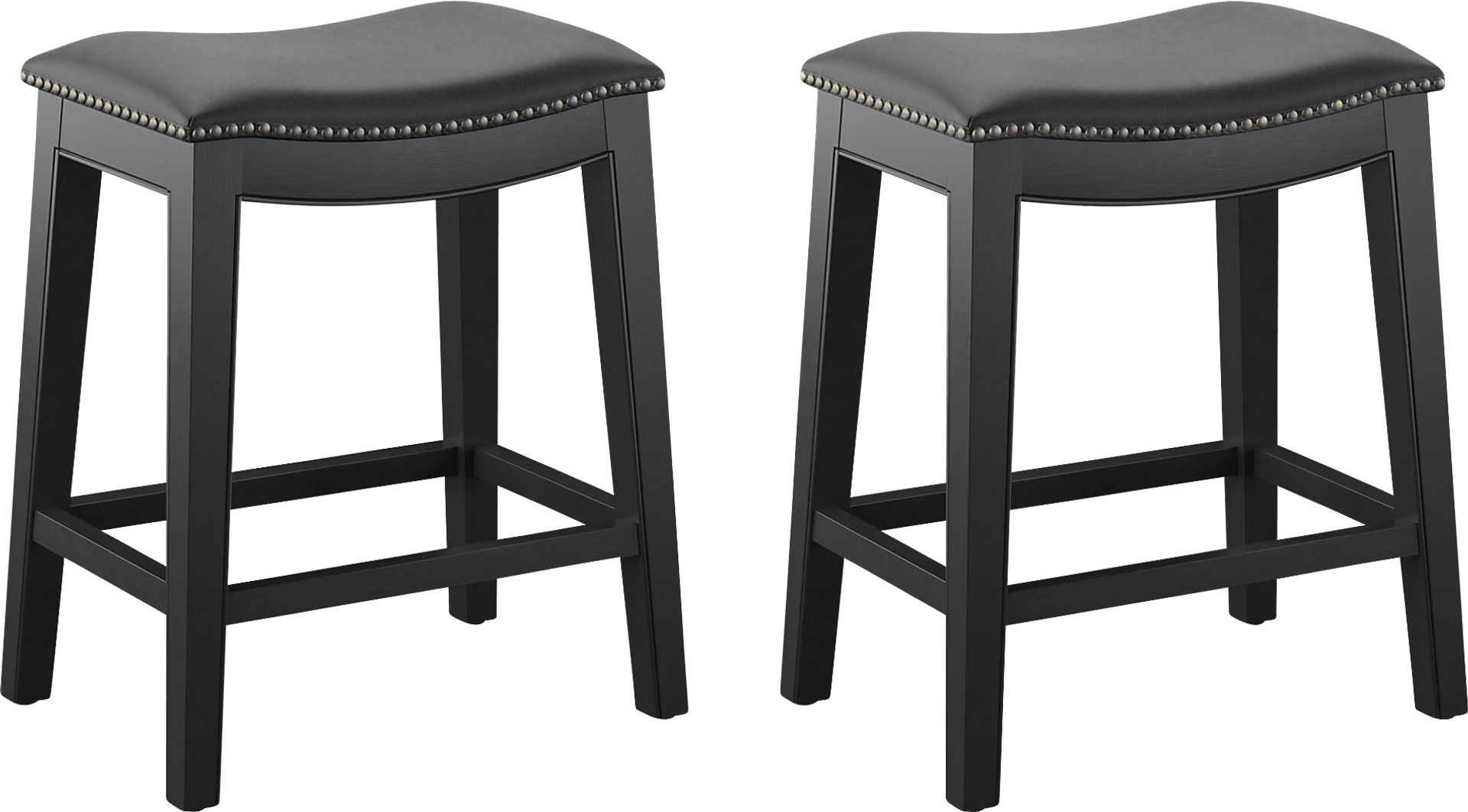 Aspasia Black Counter Height Stool, Set of 2 - Image 1