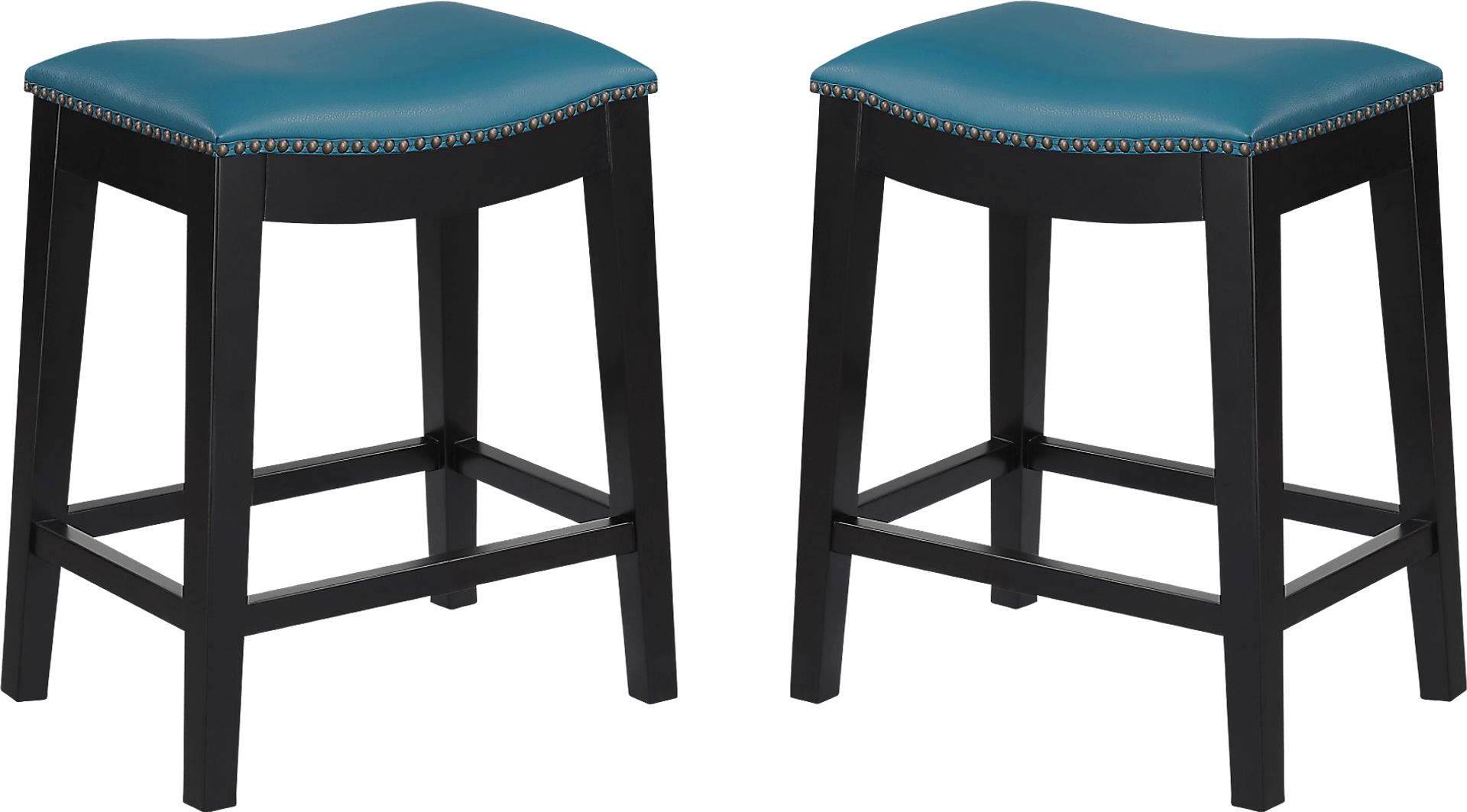 Aspasia Blue Counter Height Stool, Set of 2 - Image 1
