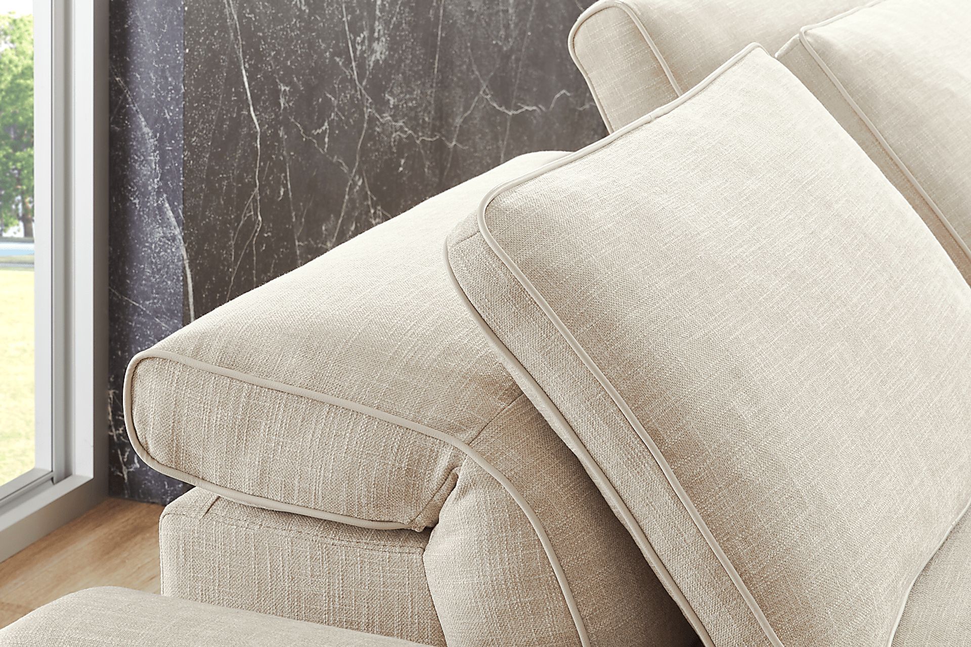 Aspen Sand 3 Pc Dual Power Reclining Sectional - Image 4